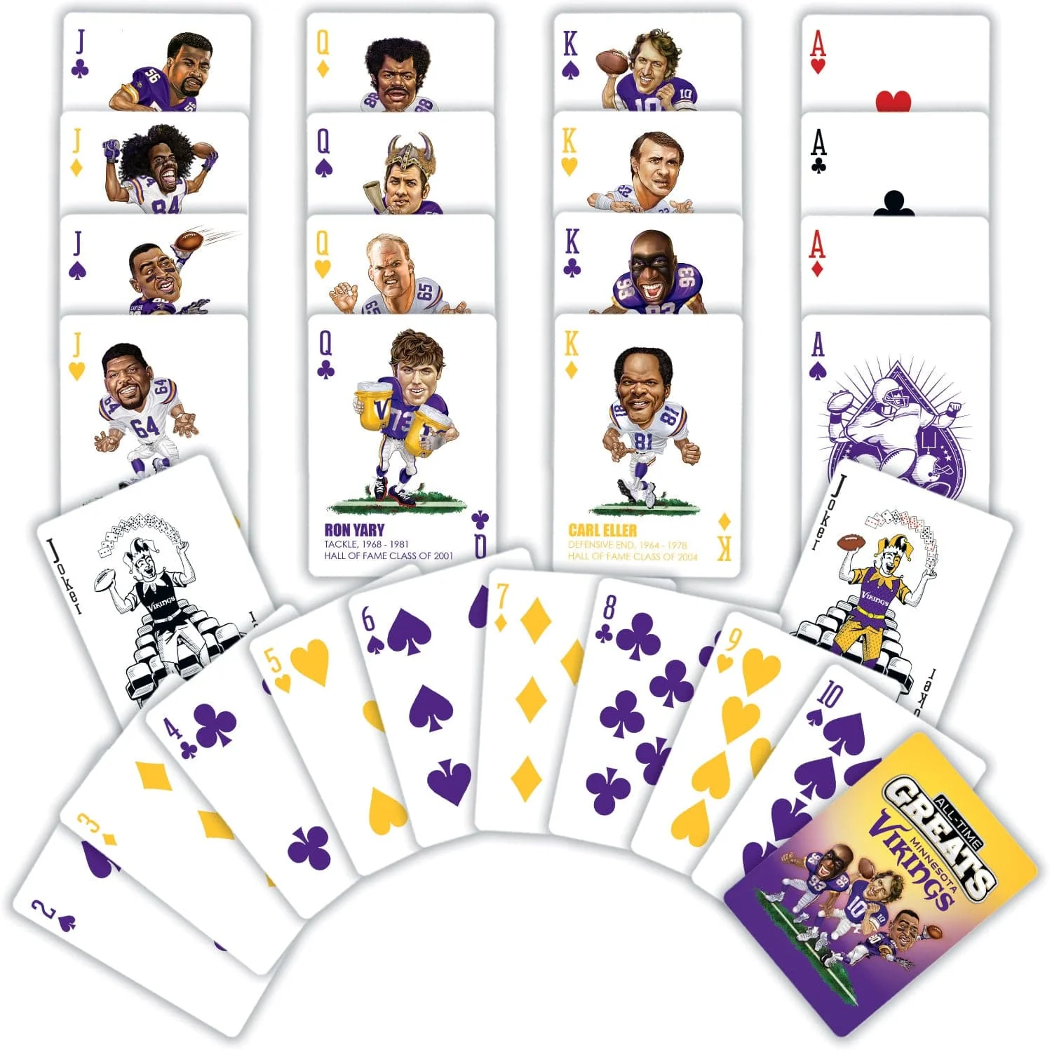 Minnesota Vikings All-Time Greats Playing Cards - 54 Card Deck - Image 2