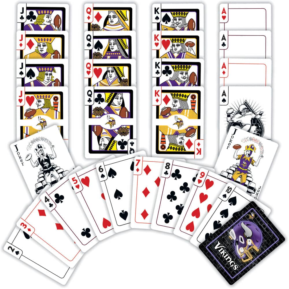 Minnesota Vikings Neon-Styled Playing Cards - 54 Card Deck - Image 2