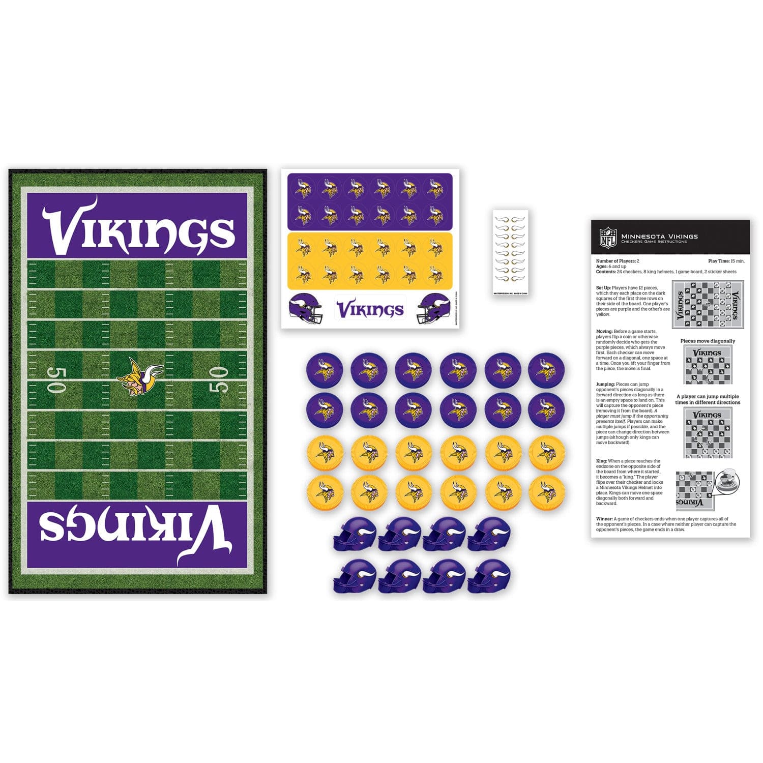 Minnesota Vikings Checkers Board Game - Image 2