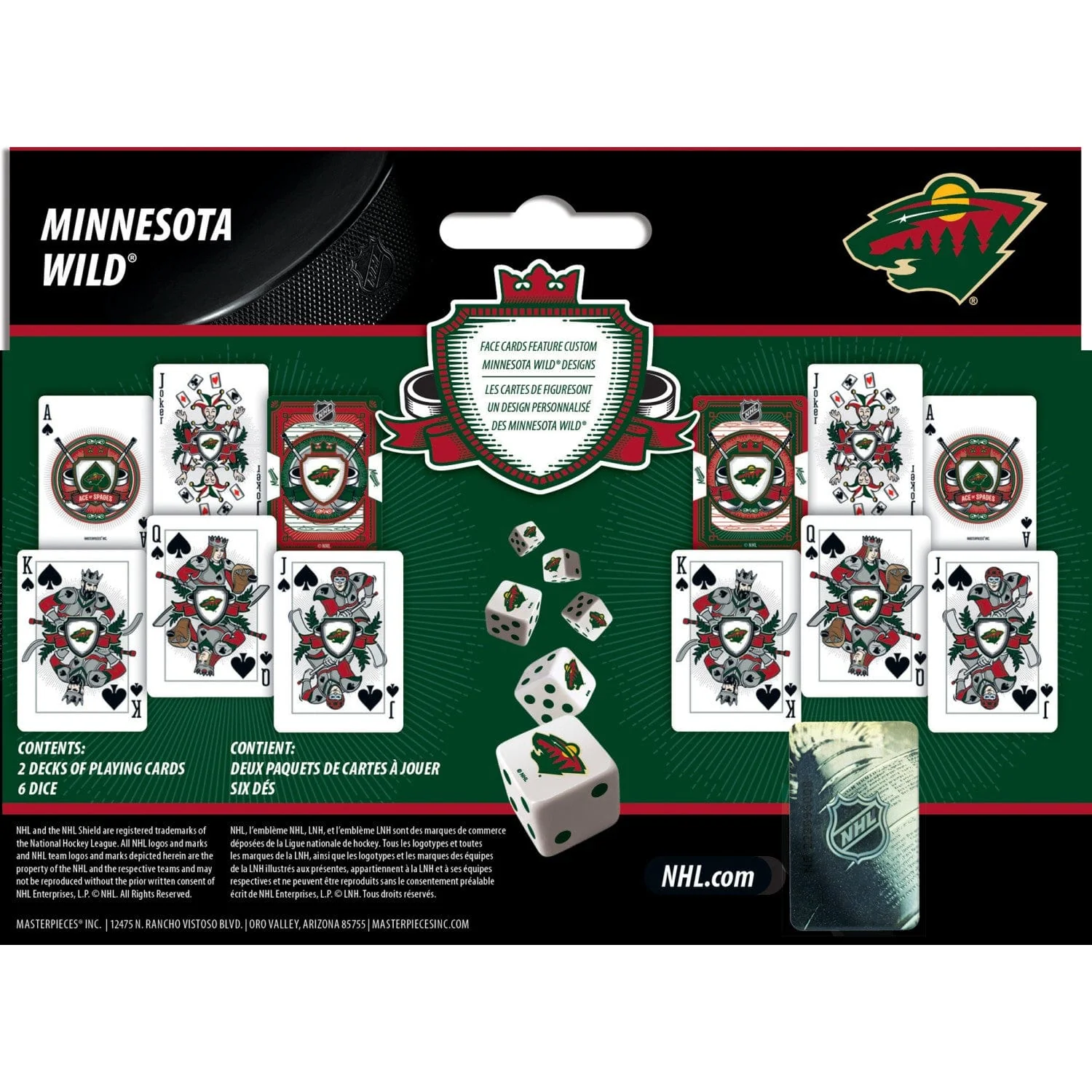 Minnesota Wild - 2-Pack Playing Cards & Dice Set - Image 3