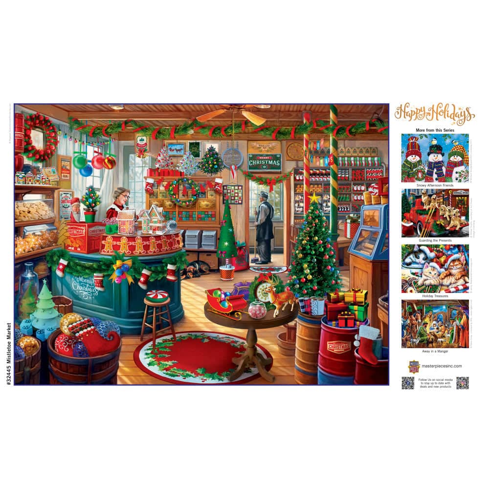 Happy Holidays - Mistletoe Market 300 Piece EZ Grip Jigsaw Puzzle - Image 4