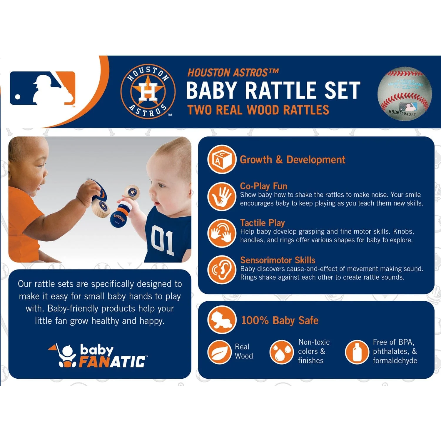 Houston Astros - Baby Rattles 2-Pack - Image 3