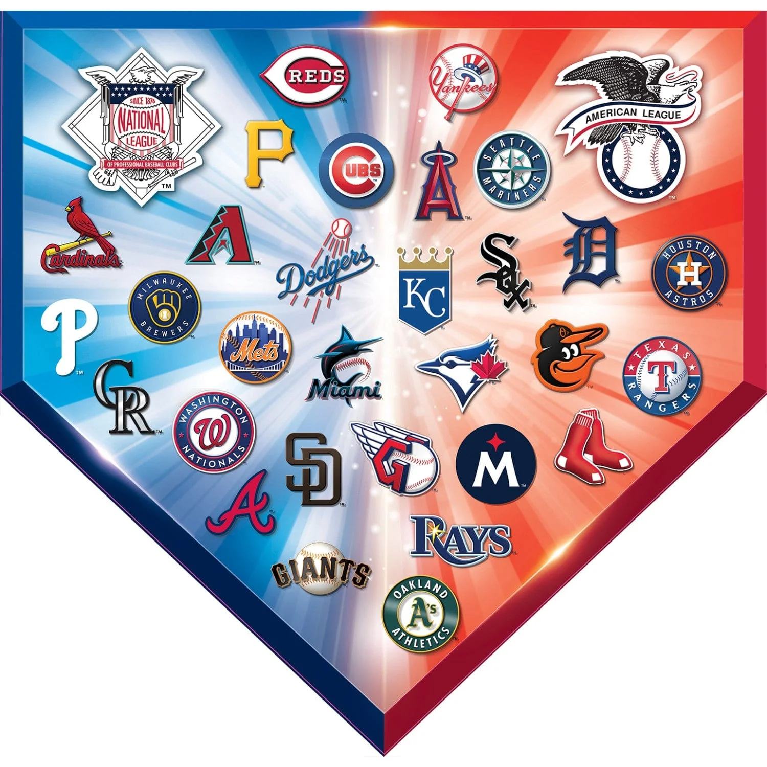 MLB - Home Plate 500 Piece Shaped Jigsaw Puzzle - Image 2