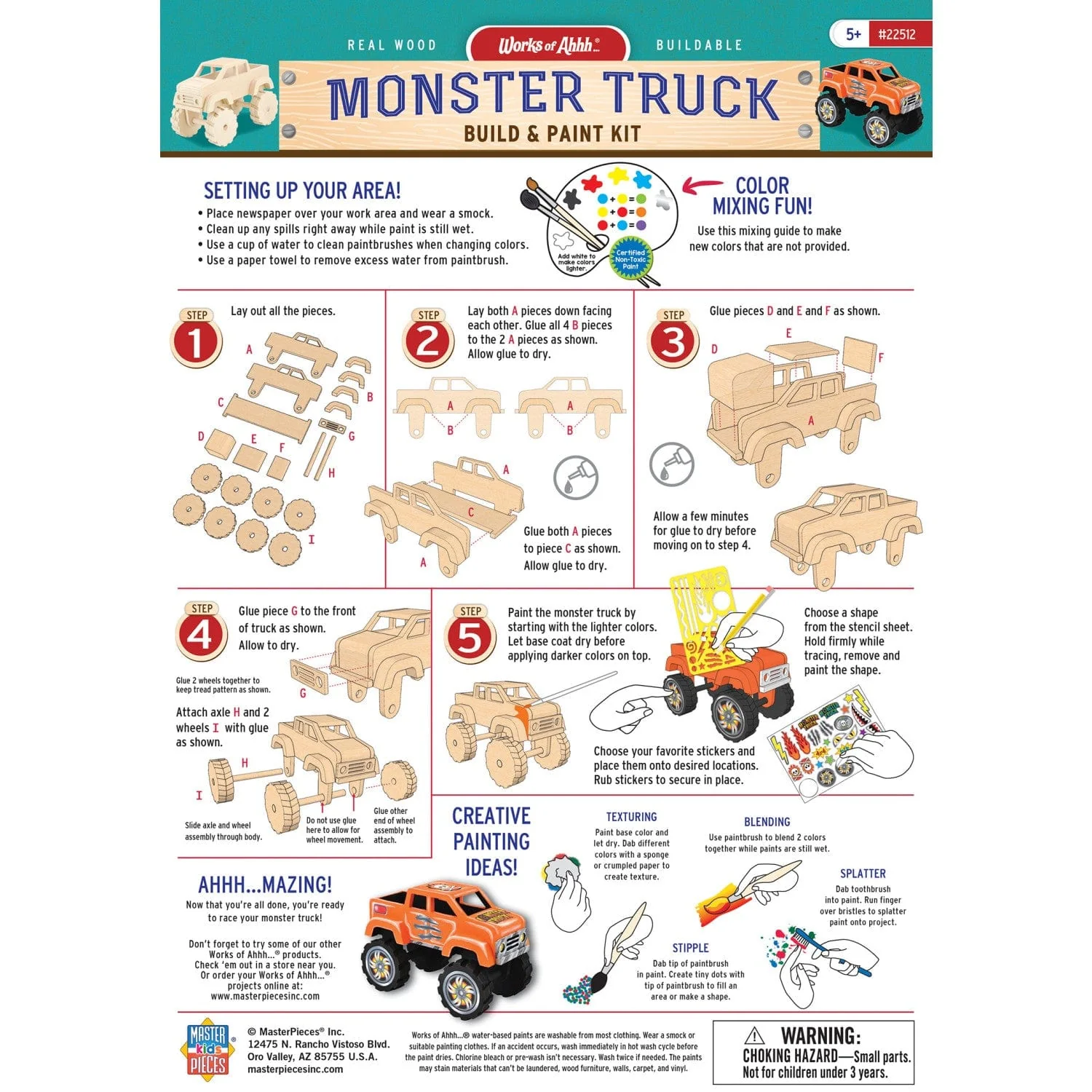 Monster Truck Buildable Wood Craft & Paint Kit - Image 4