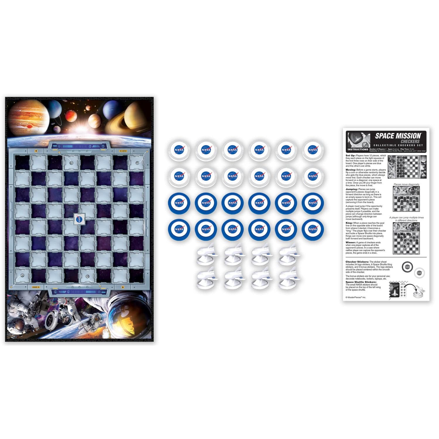 Space Mission Checkers Board Game - Image 2