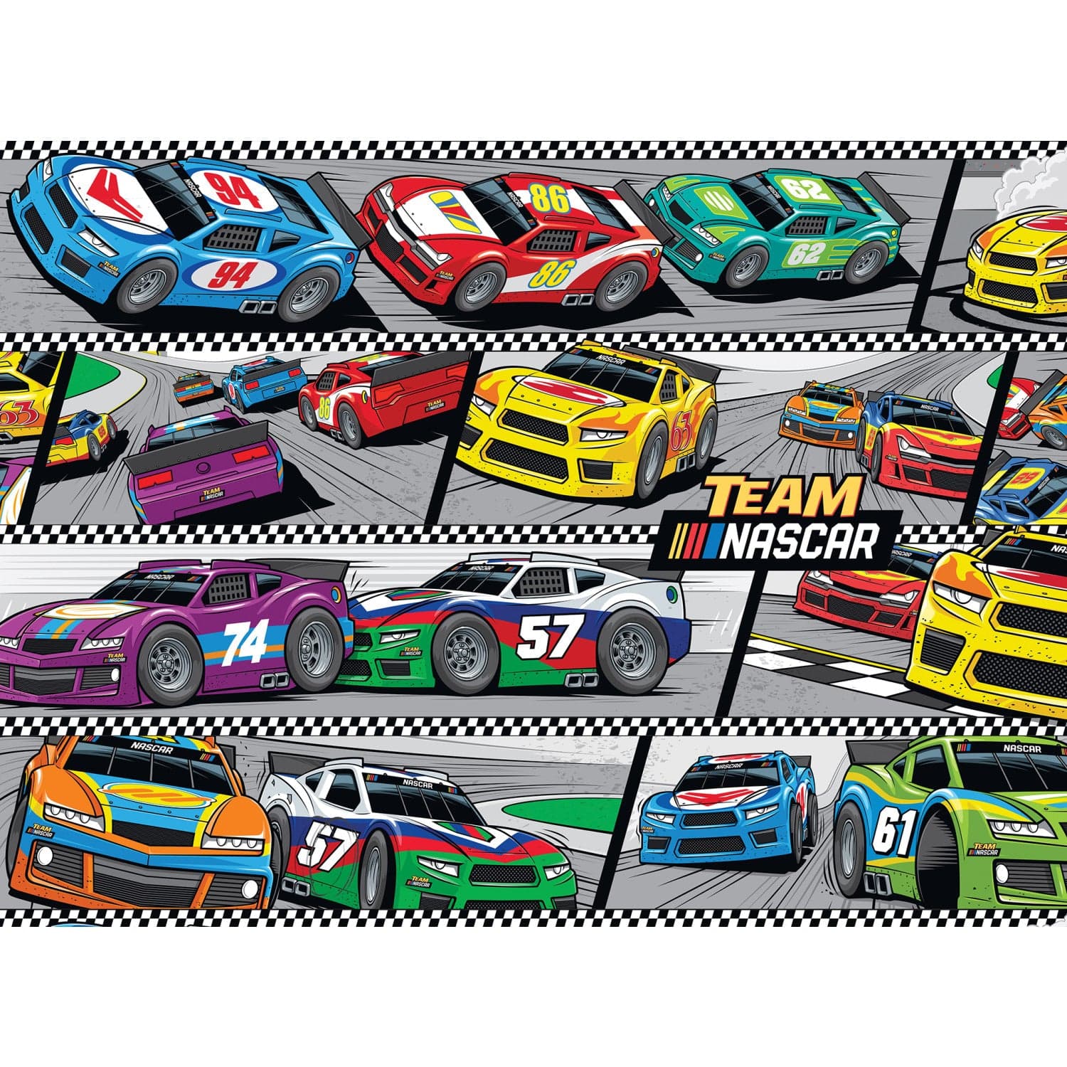 NASCAR - Chasing Checkers 100 Piece Jigsaw Puzzle - Image 2