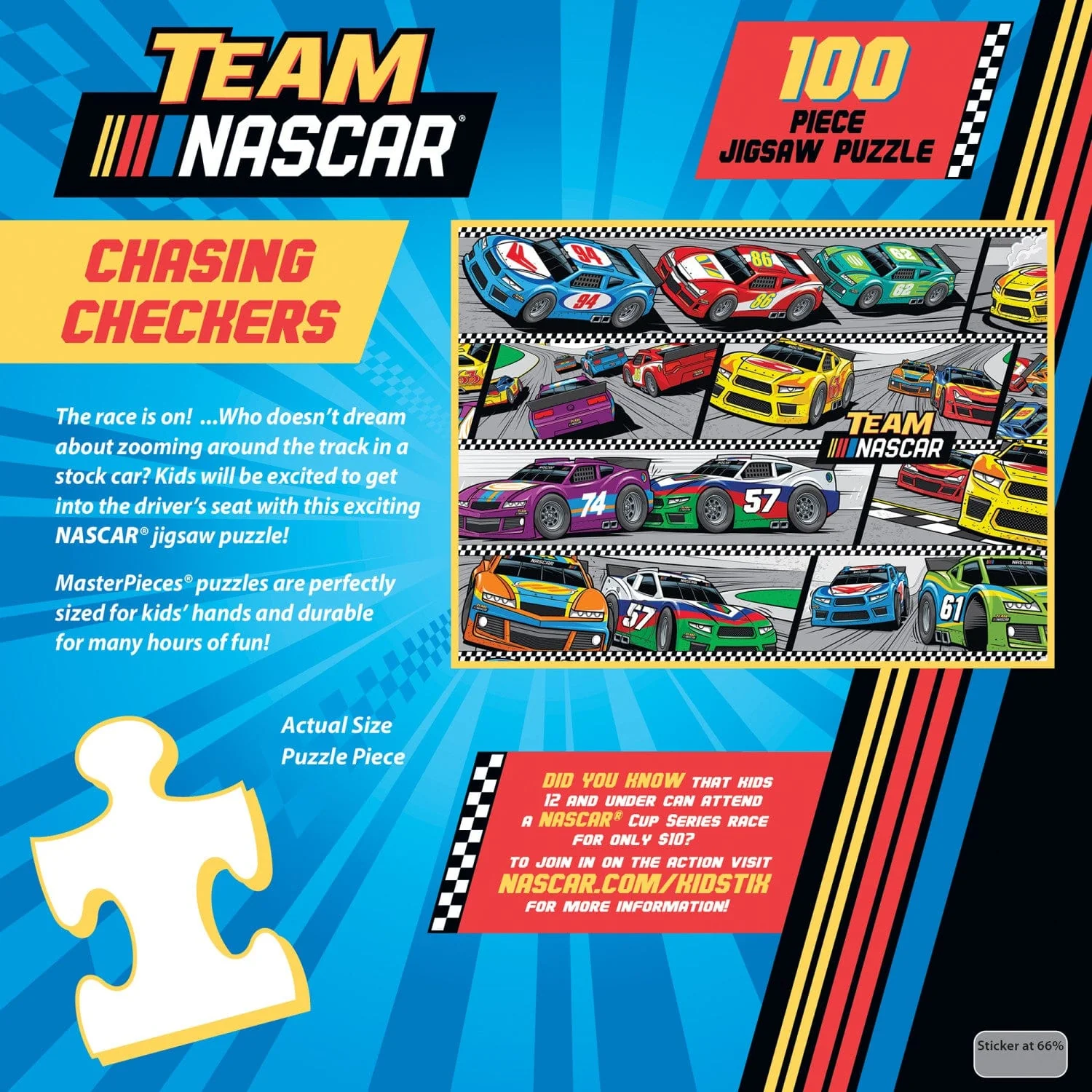 NASCAR - Chasing Checkers 100 Piece Jigsaw Puzzle - Image 3