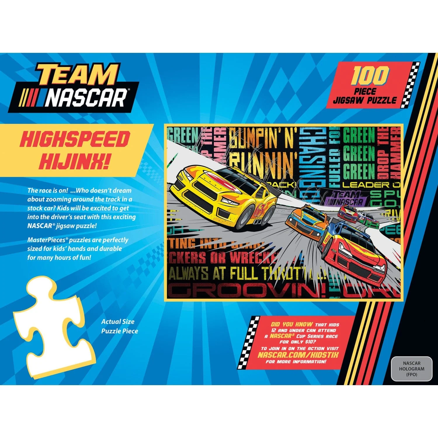 NASCAR - Highspeed Hijinx 100 Piece Jigsaw Puzzle - Image 3