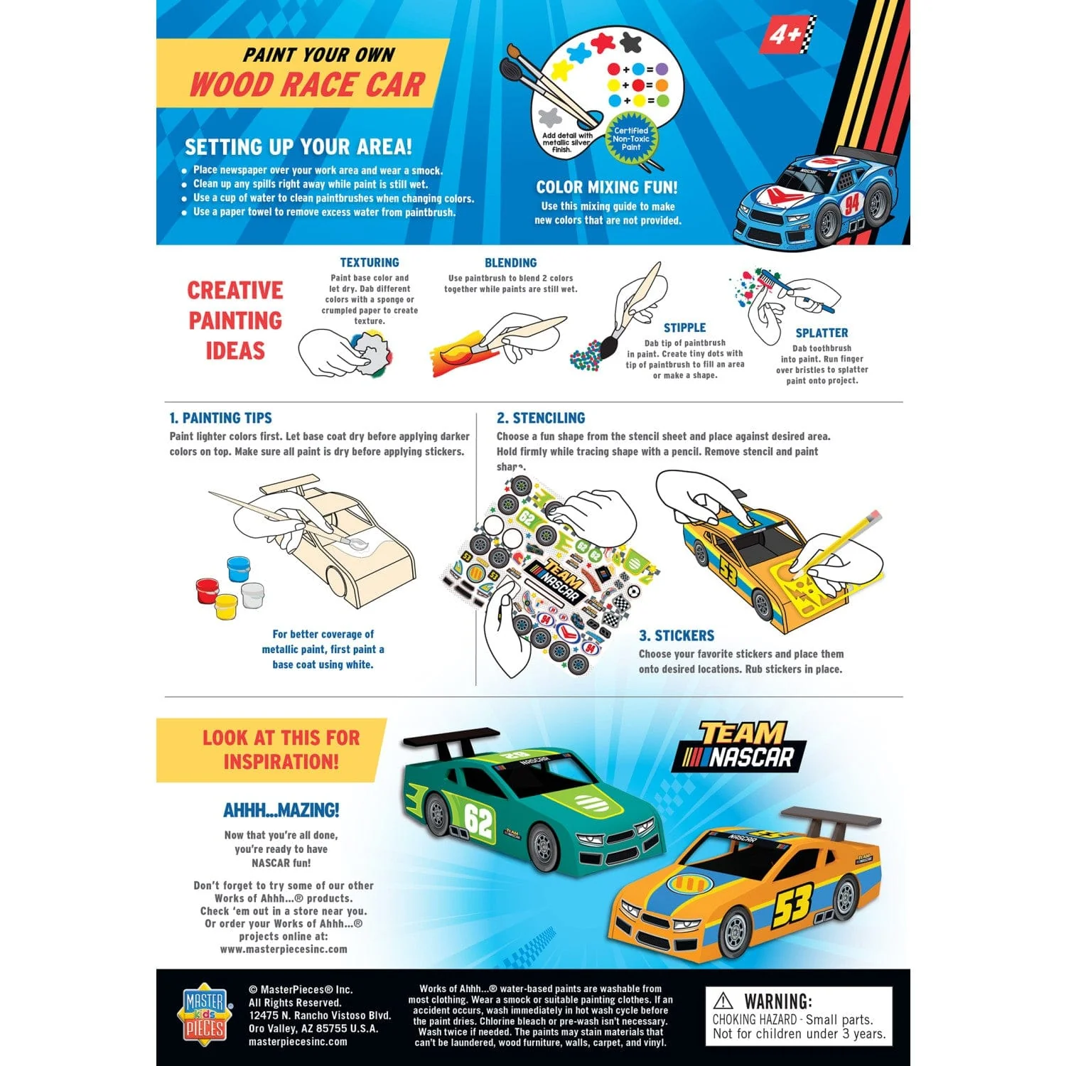 NASCAR - Wood Race Car Craft Set - Image 4