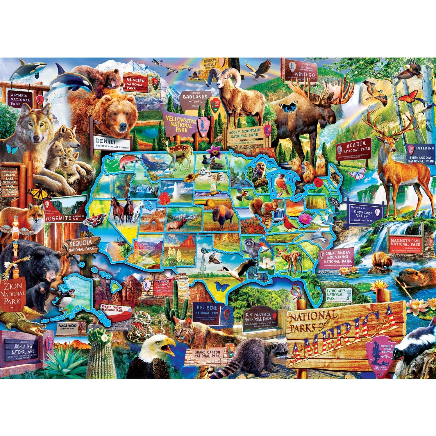 USA Map of the National Parks - 100 Piece Jigsaw Puzzle - Image 2