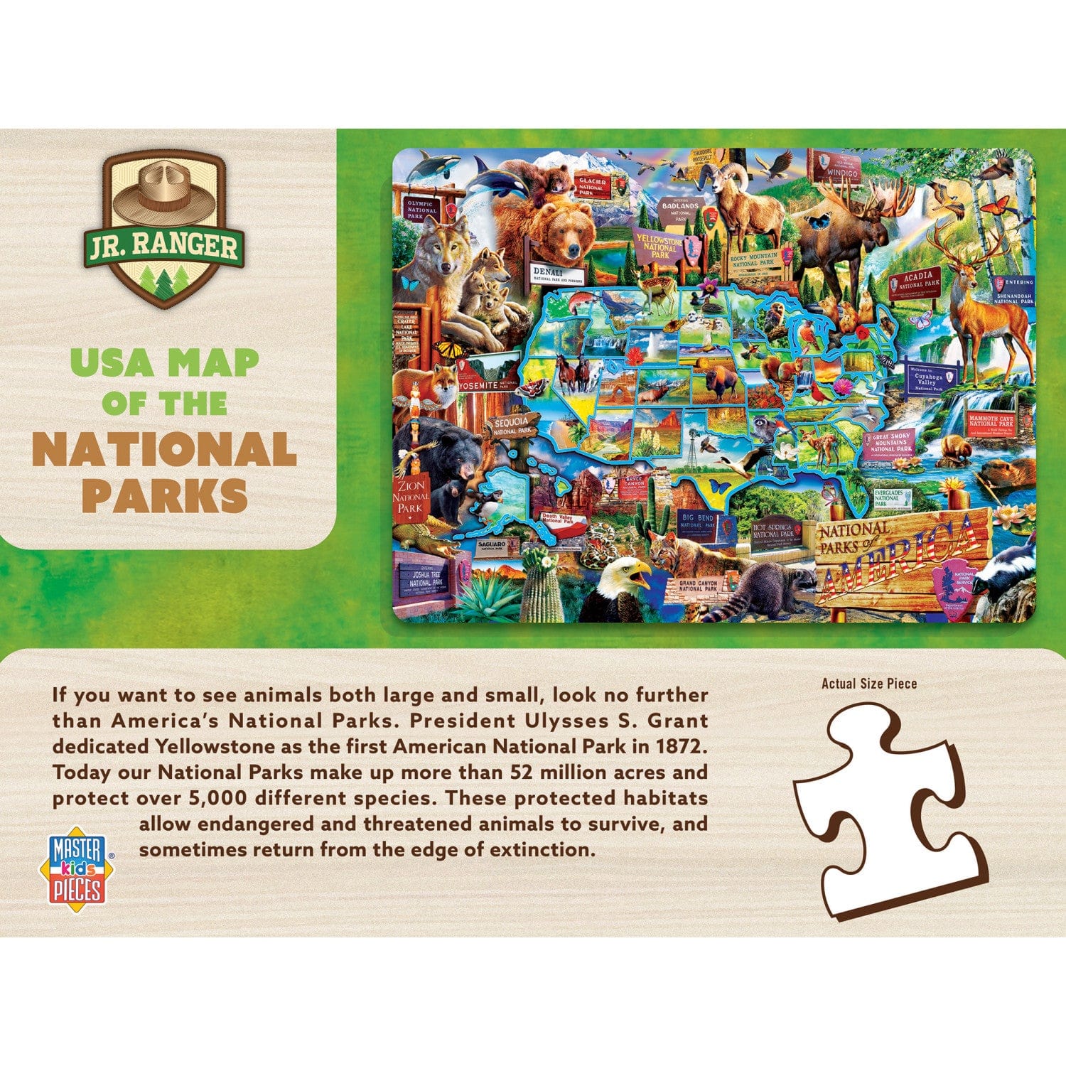 USA Map of the National Parks - 100 Piece Jigsaw Puzzle - Image 3