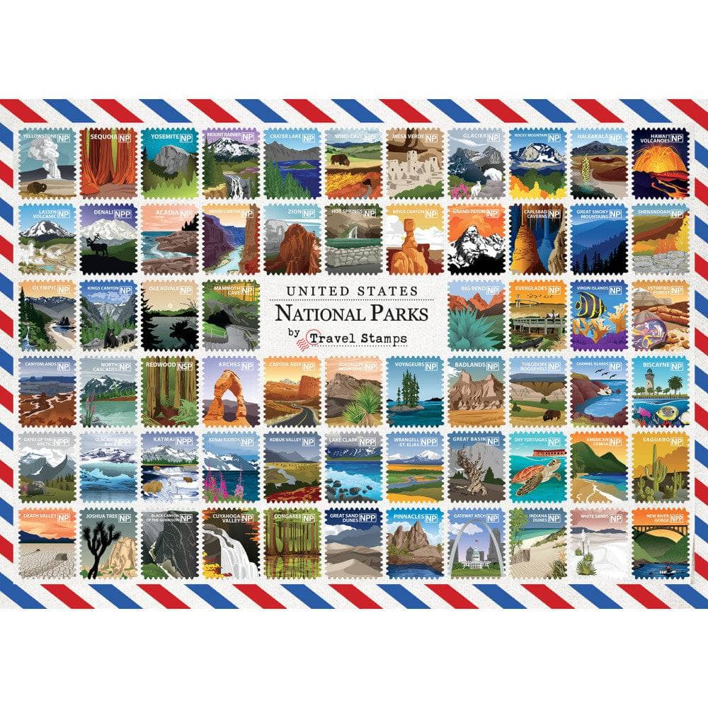 National Parks Travel Stamps - Jigsaw Puzzle