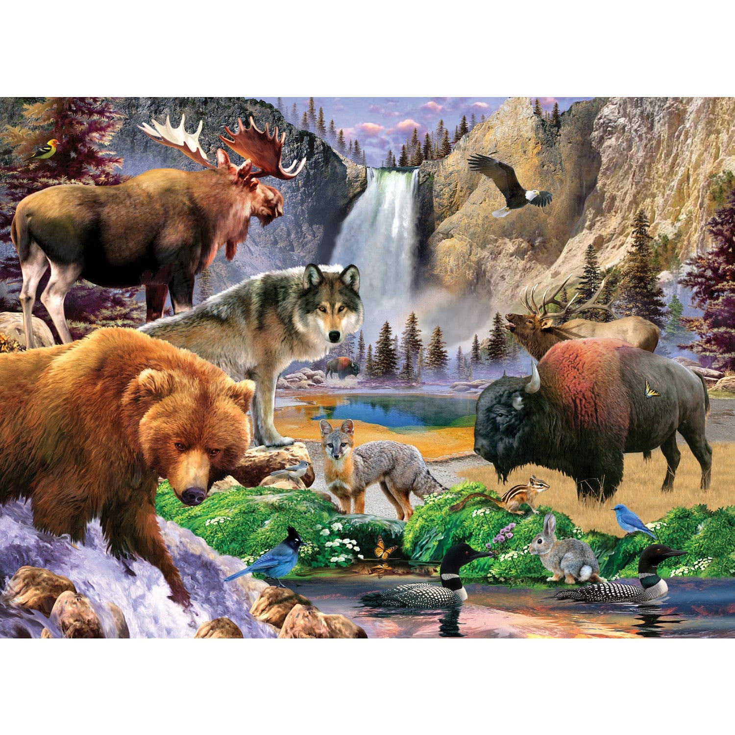 Wildlife of Yellowstone National Park - 100 Piece Jigsaw Puzzle - Image 2