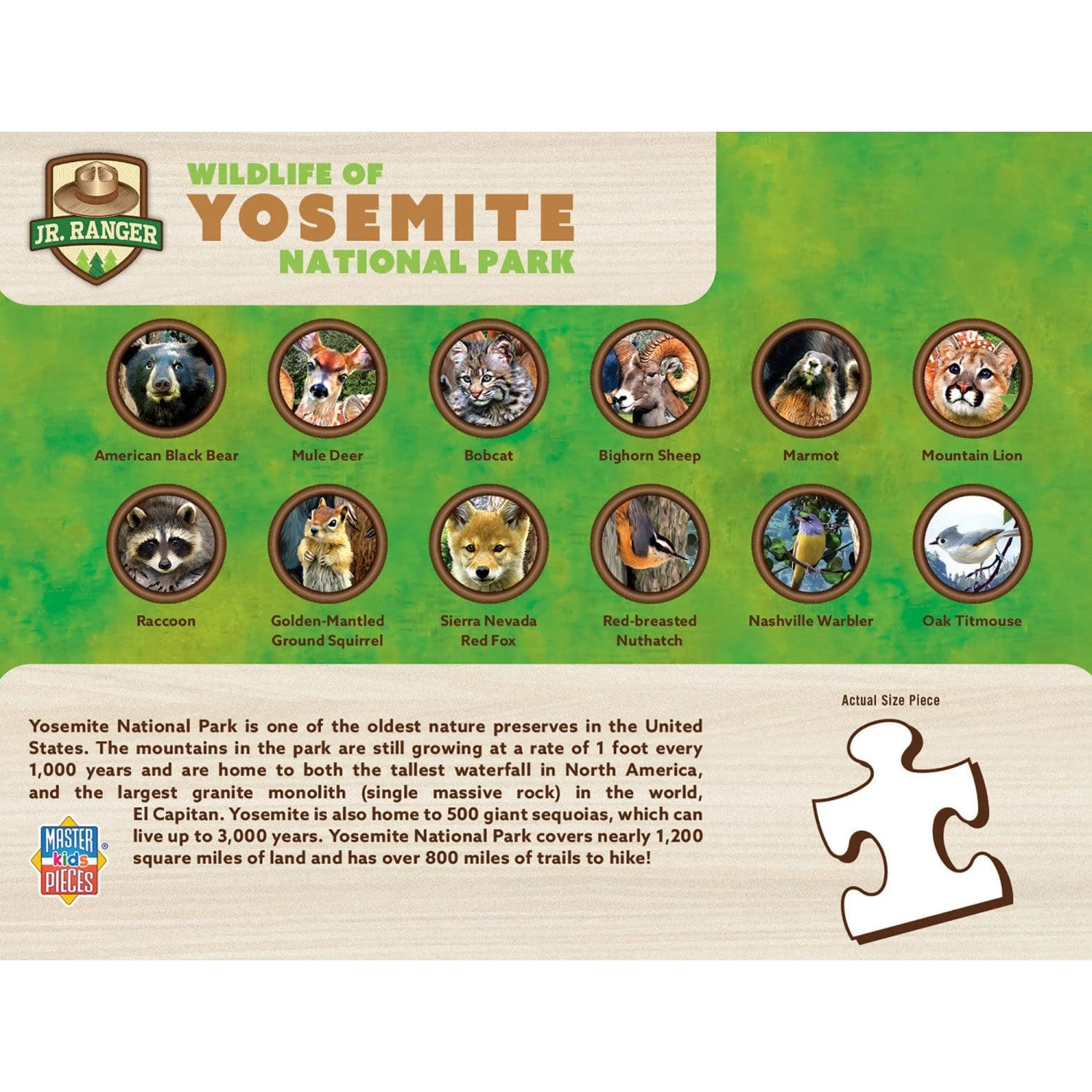 Wildlife of Yosemite National Park - 100 Piece Jigsaw Puzzle - Image 3