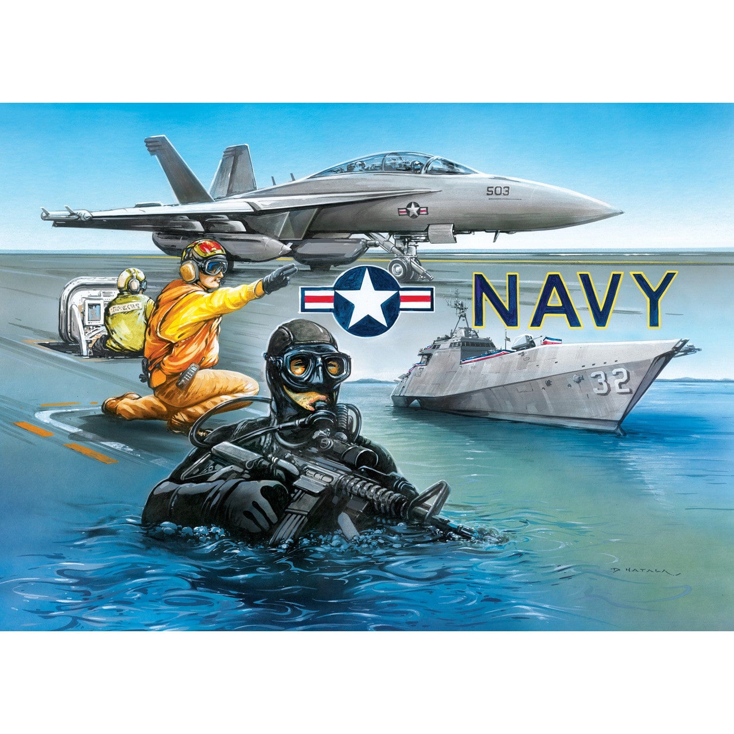 America's Navy - By Sea & Sky 1000 Piece Jigsaw Puzzle - Image 2