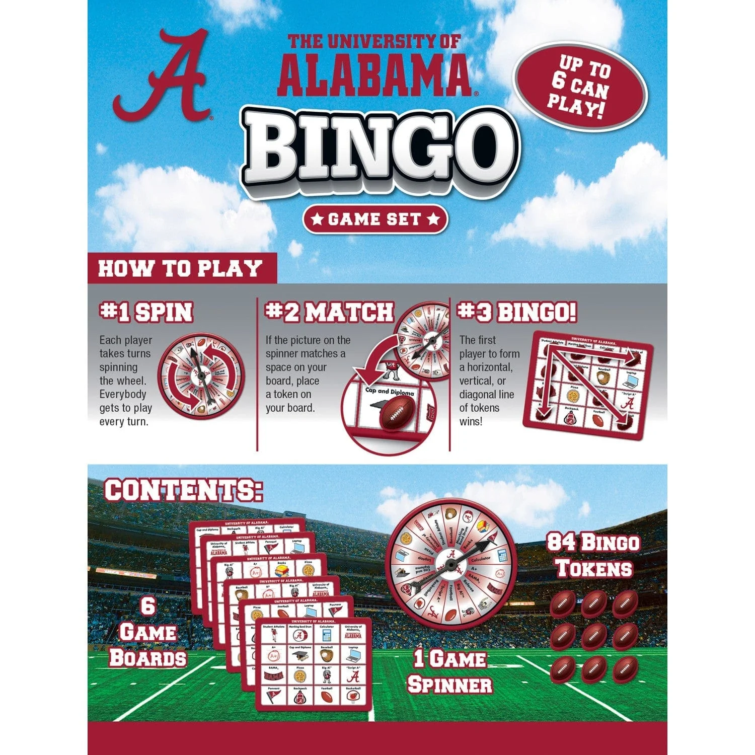 Alabama Crimson Tide NCAA Bingo Game - Image 3