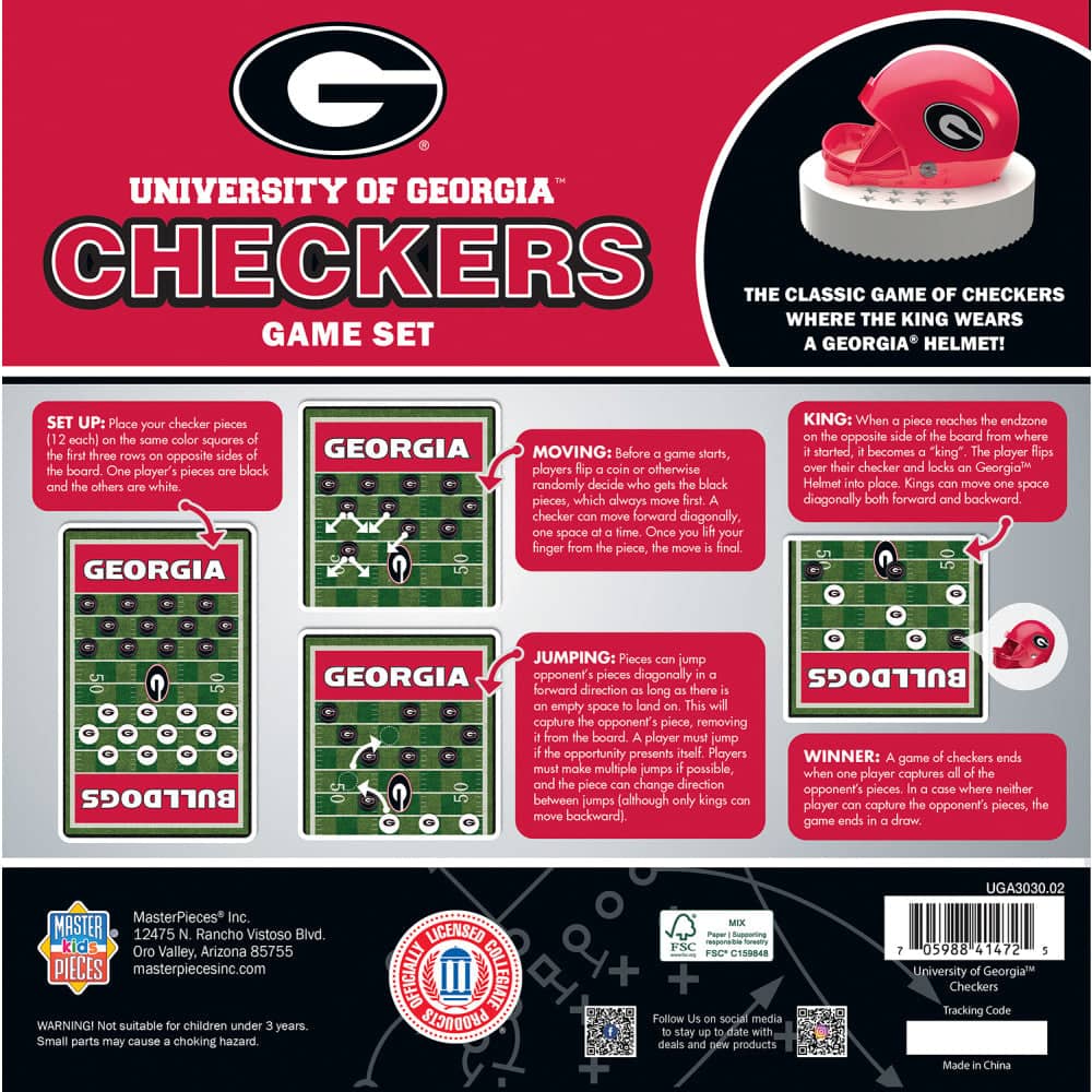 Georgia Bulldogs Checkers Board Game - Image 3