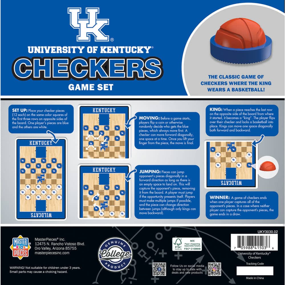 Kentucky Wildcats Checkers Board Game - Image 3