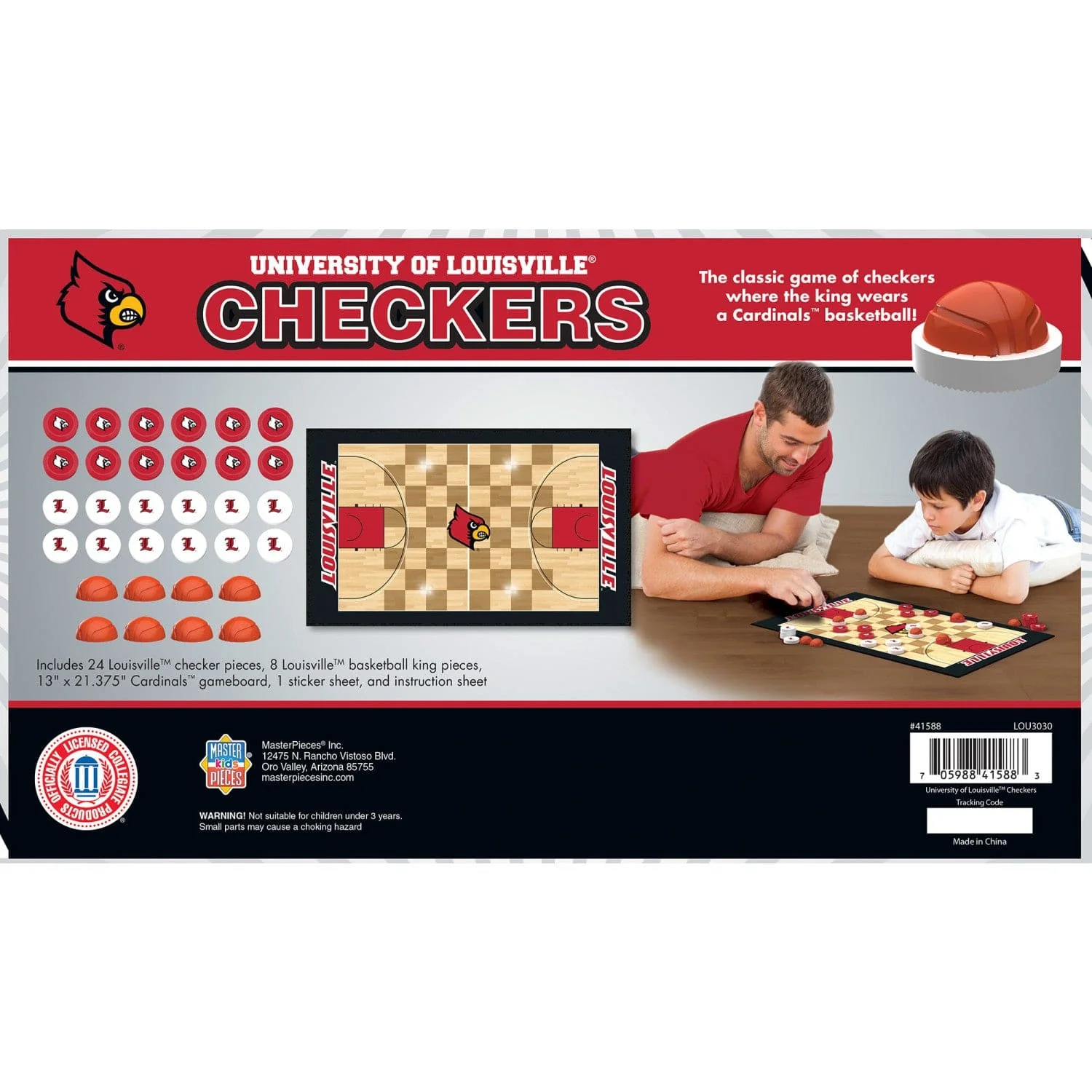 Louisville Cardinals Checkers Board Game - Image 3