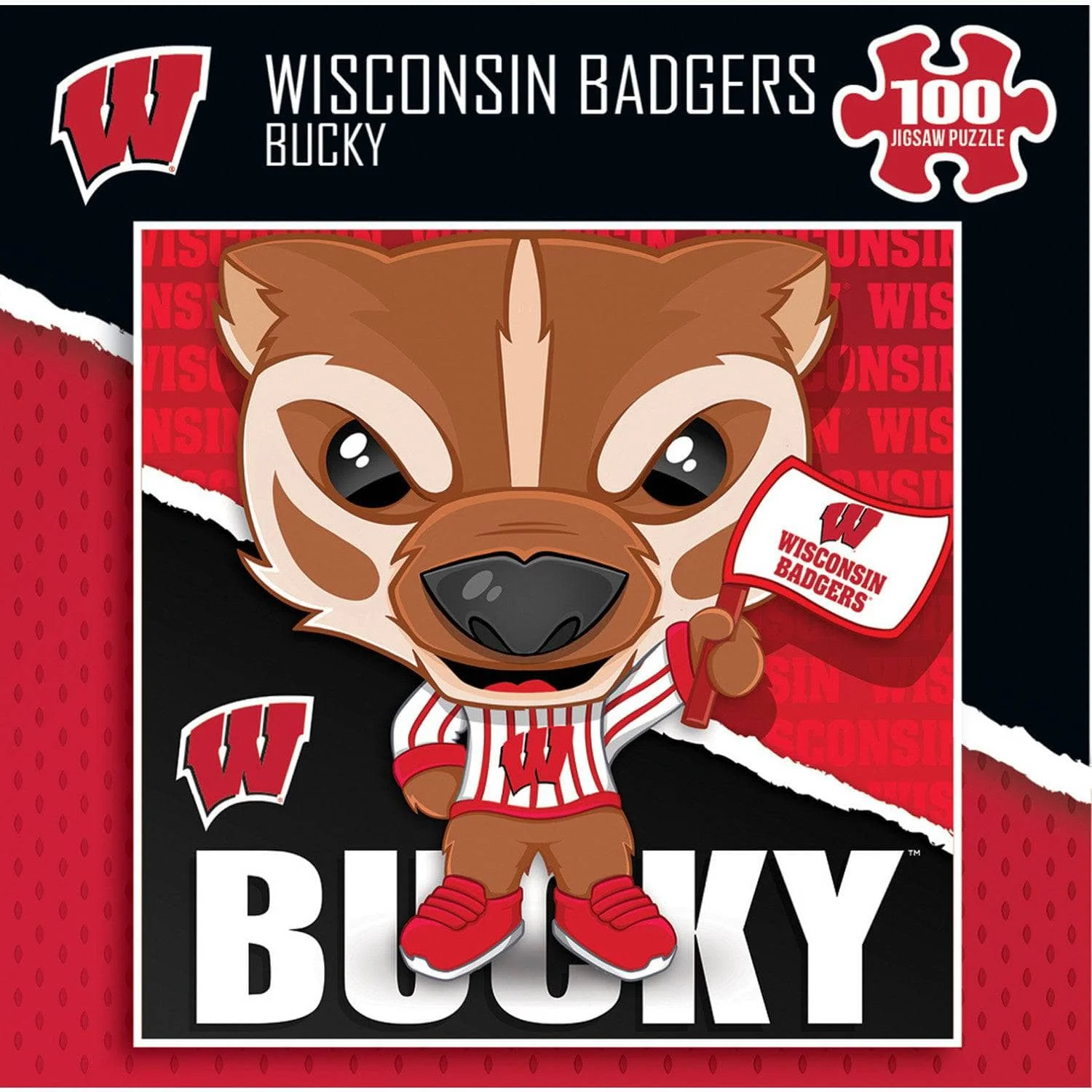 Wisconsin Badgers - NCAA Mascot 100 Piece Jigsaw Puzzle - Image 3