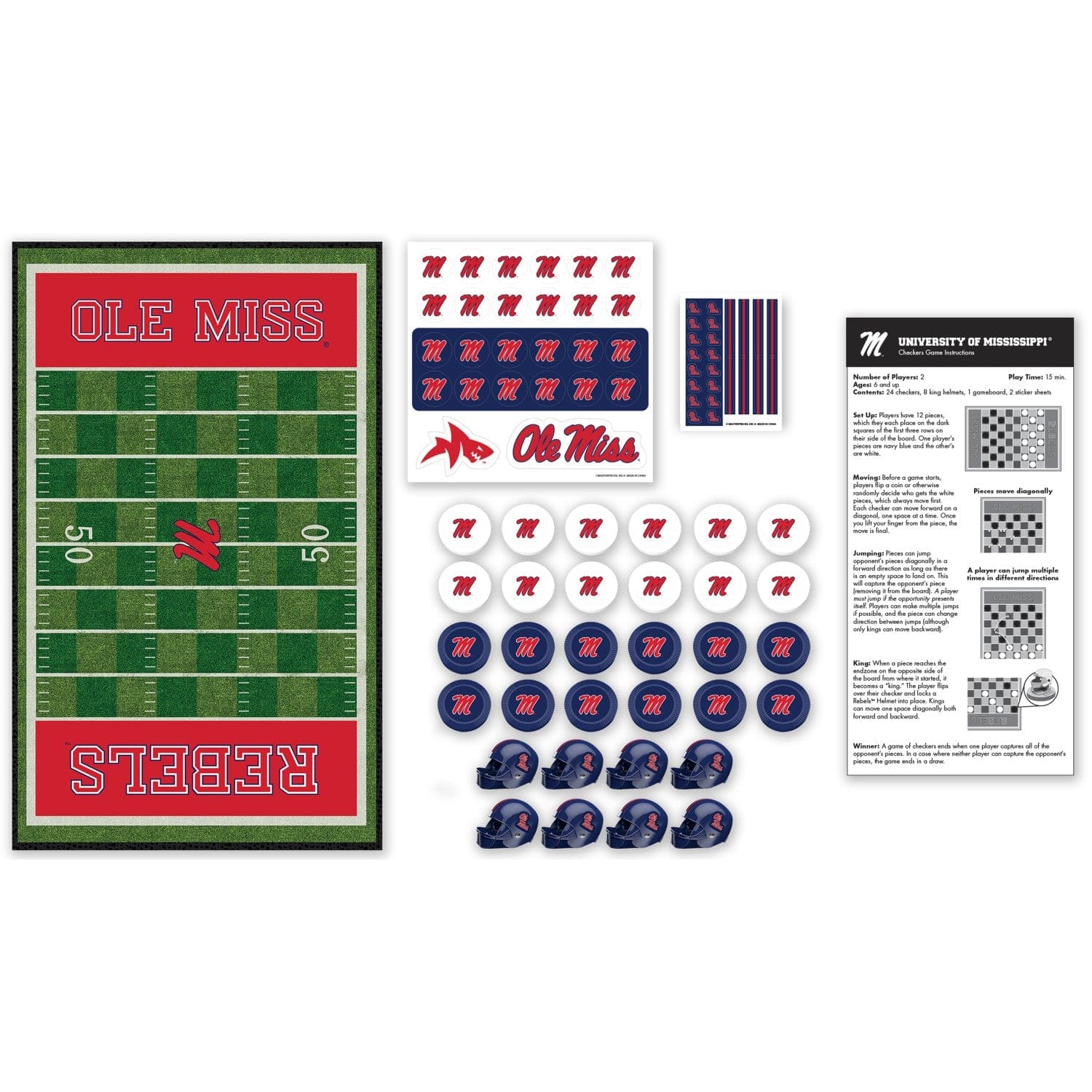 Ole Miss Rebels Checkers Board Game - Image 2