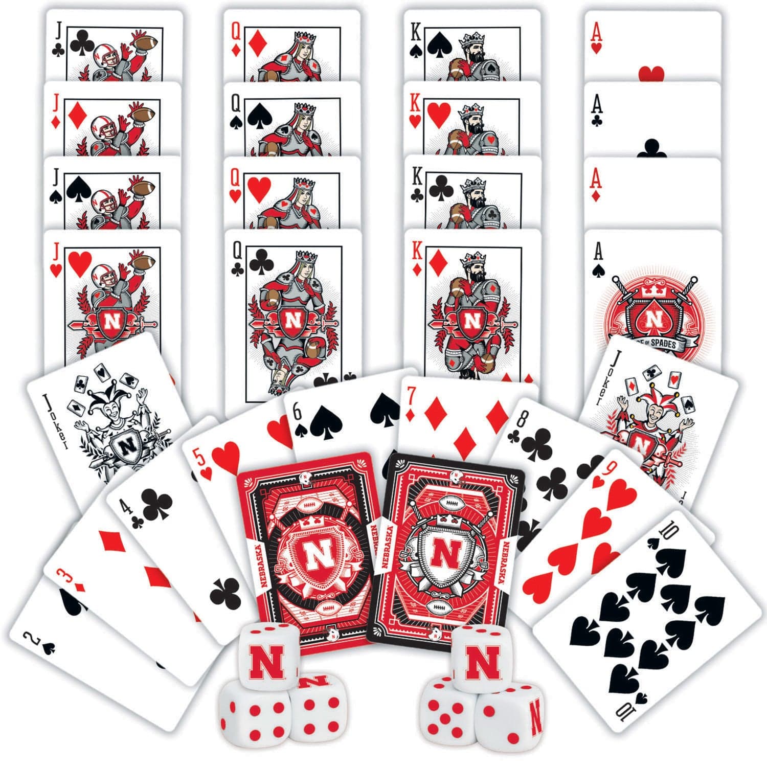 Nebraska Cornhuskers - 2-Pack Playing Cards & Dice Set - Image 2