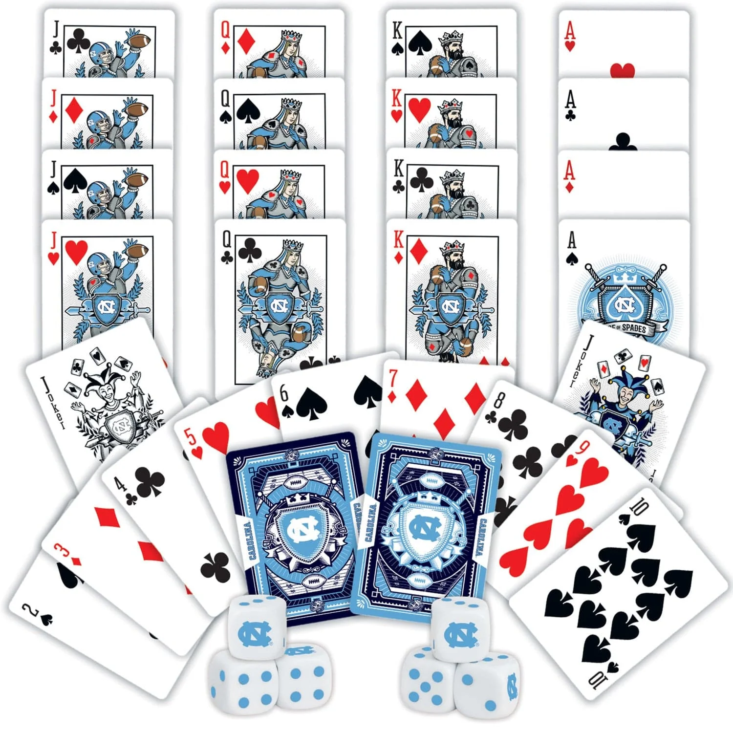 UNC Tar Heels - 2-Pack Playing Cards & Dice Set - Image 2