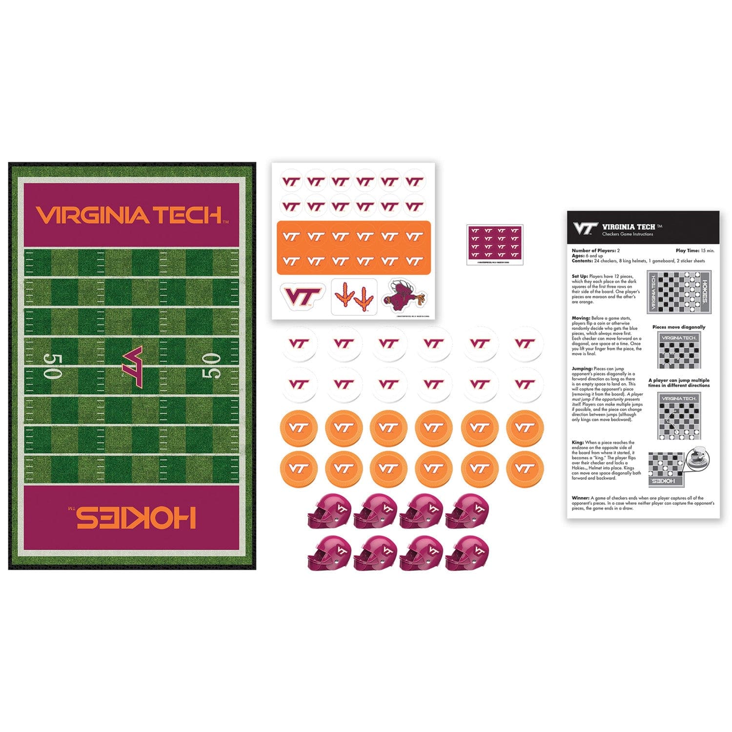 Virginia Tech Hokies Checkers Board Game - Image 2