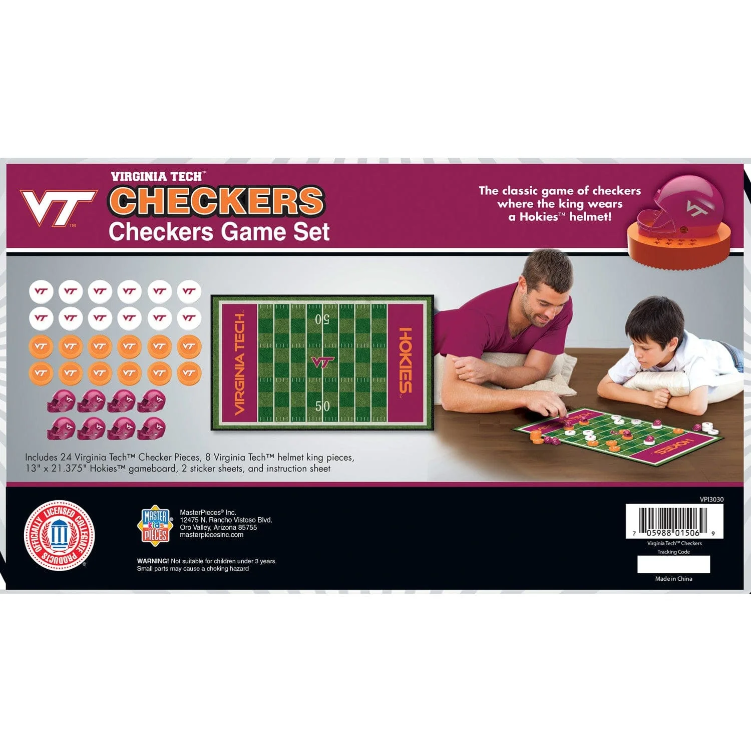 Virginia Tech Hokies Checkers Board Game - Image 3