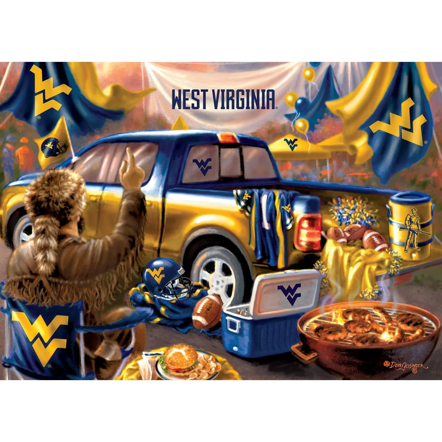 West Virginia Mountaineers - Gameday 1000 Piece Jigsaw Puzzle - Image 2