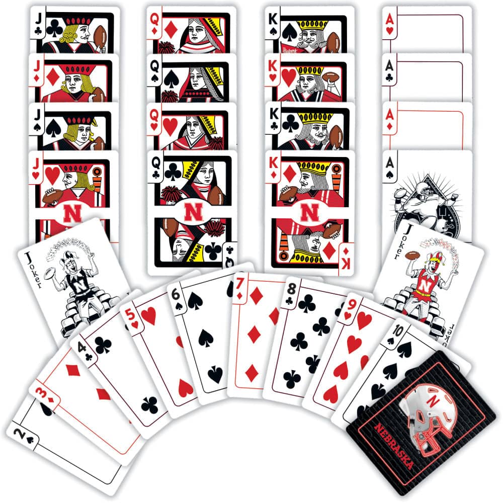 Nebraska Cornhuskers Neon-Styled Playing Cards - 54 Card Deck - Image 2