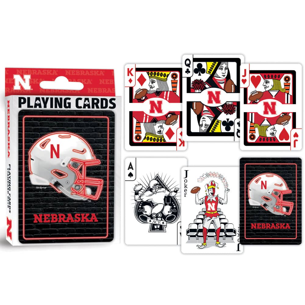 Nebraska Cornhuskers Neon-Styled Playing Cards - 54 Card Deck - Image 3