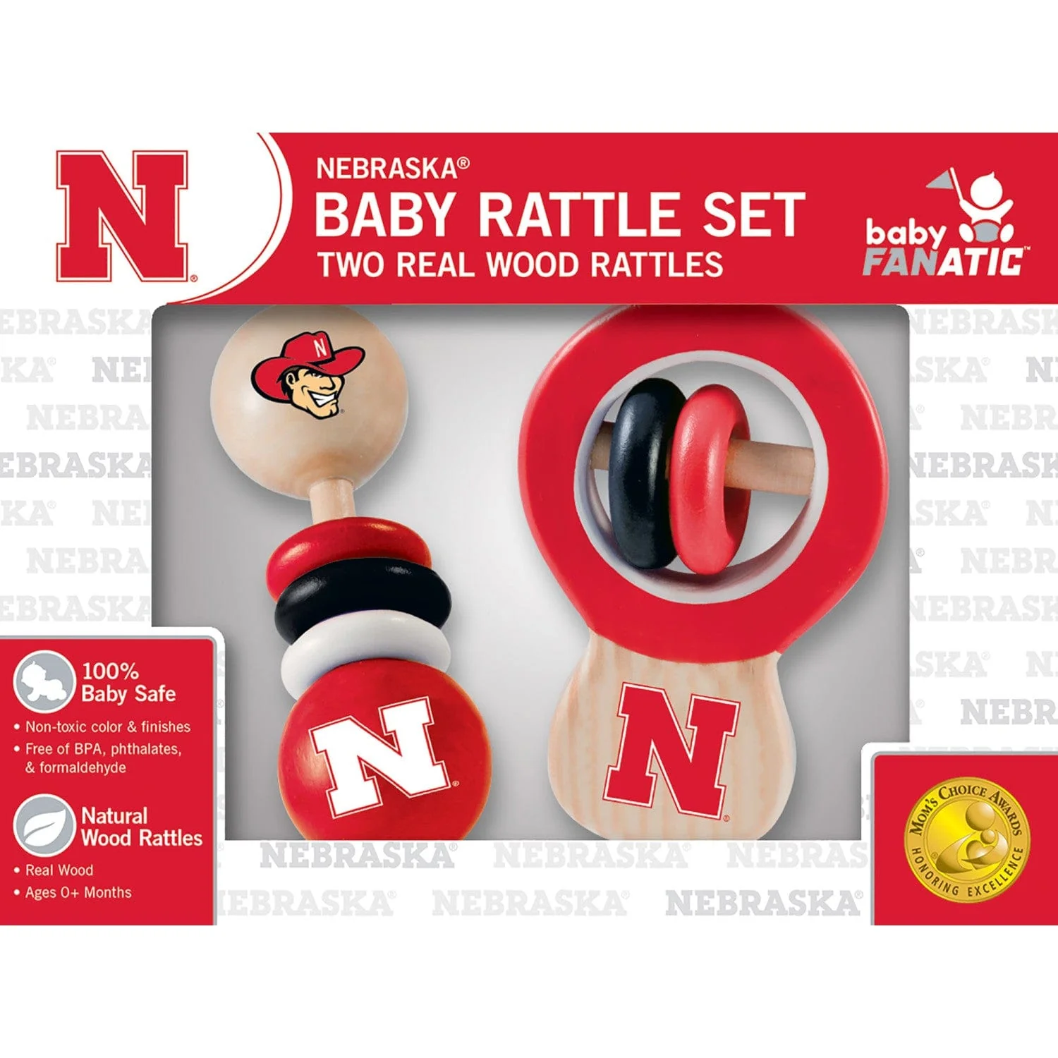 Nebraska Cornhuskers - Baby Rattles 2-Pack - Image 2