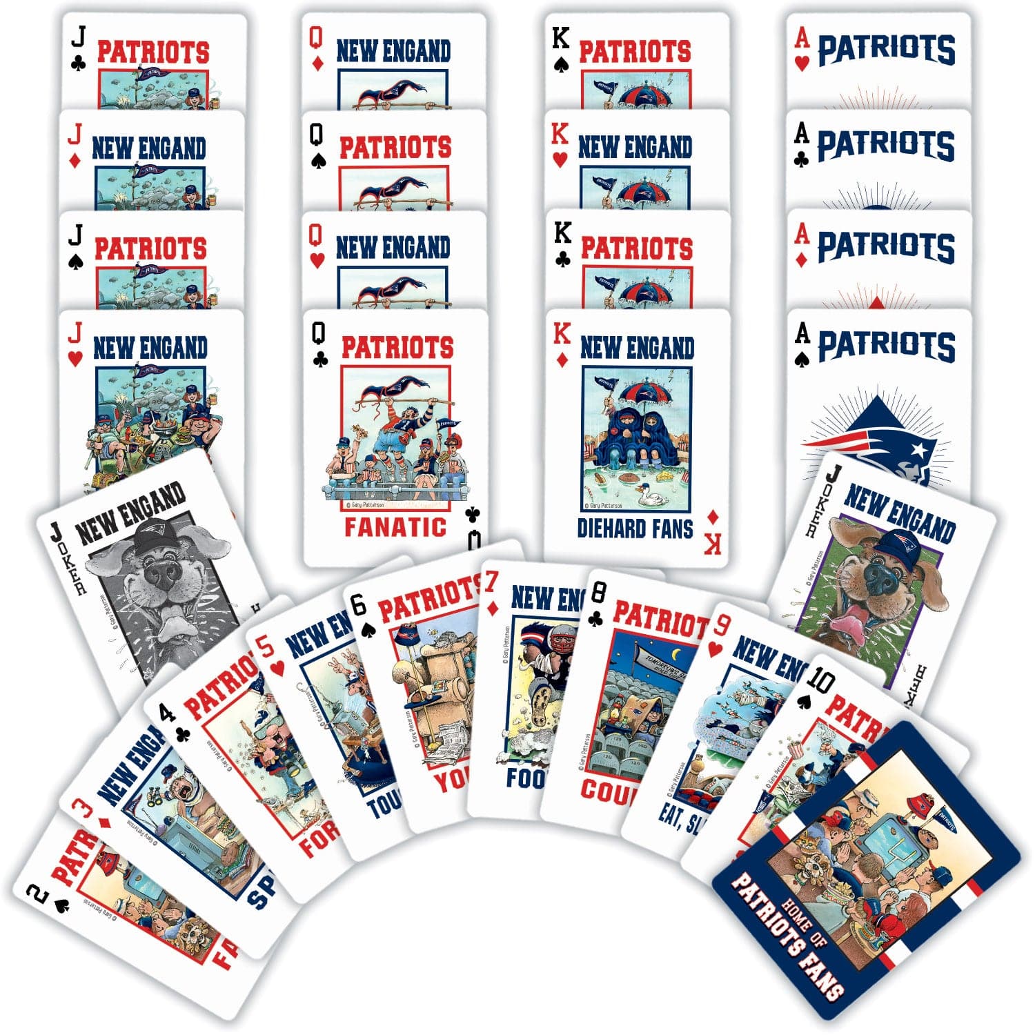 New England Patriots Fan Deck Playing Cards - 54 Card Deck - Image 2