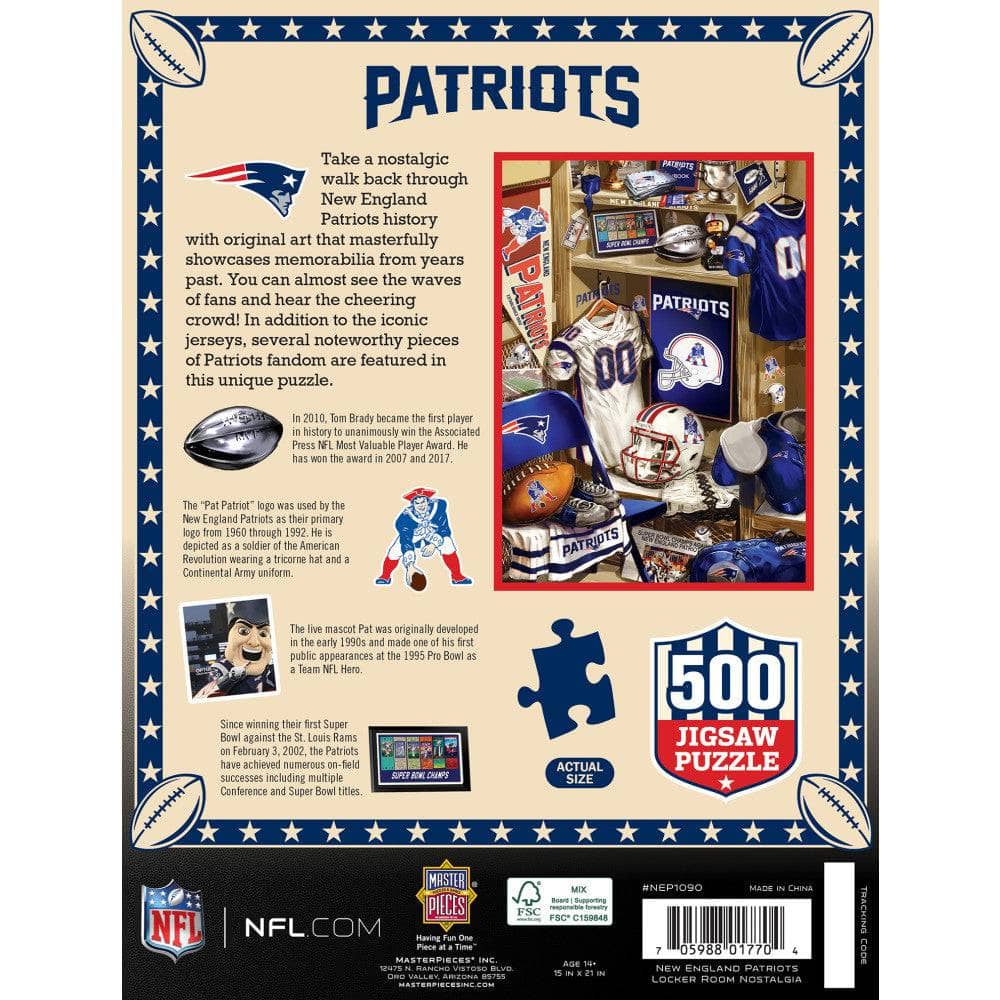 New England Patriots - Locker Room 500 Piece Jigsaw Puzzle - Image 3