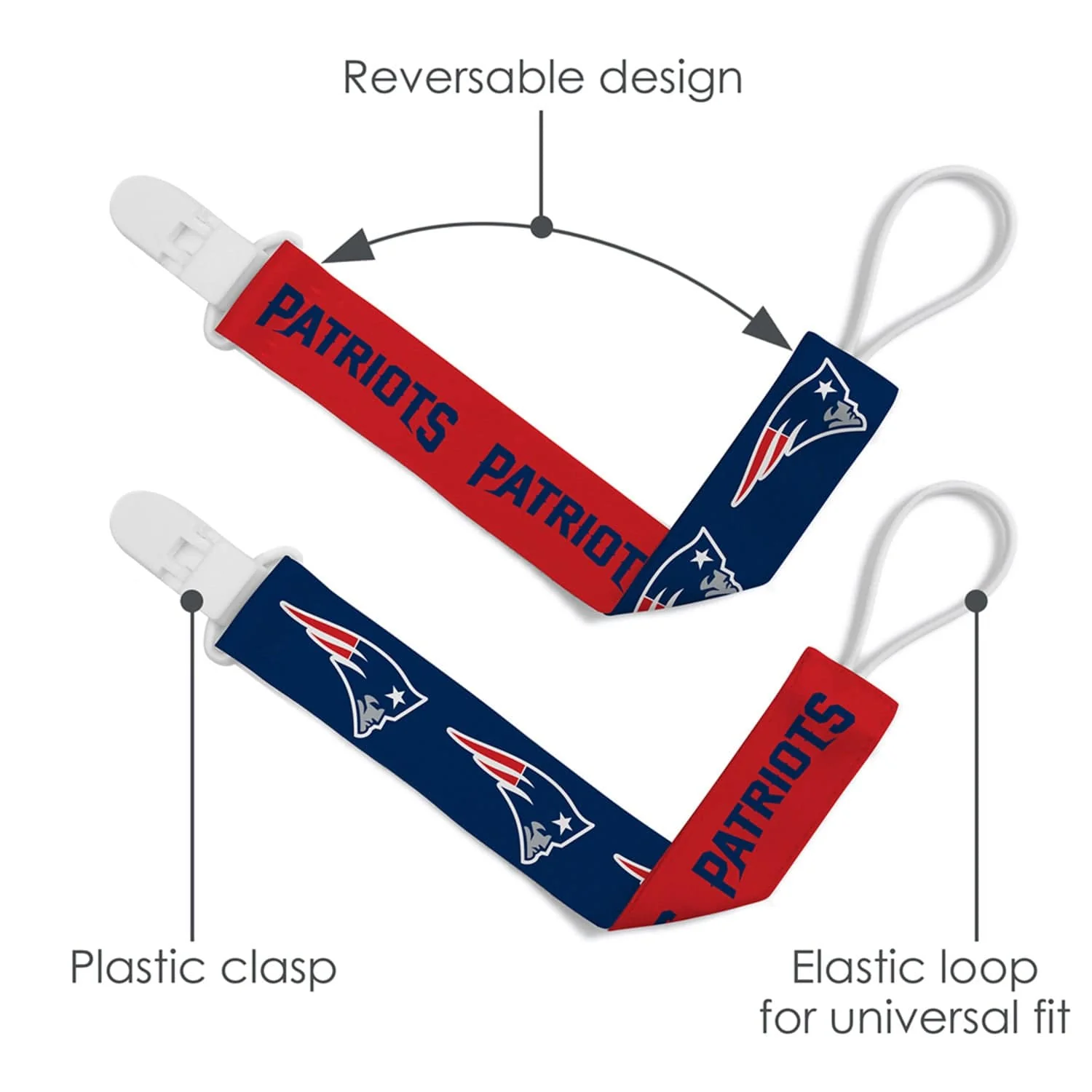 New England Patriots - Pacifier Clip 2-Pack - Image 4