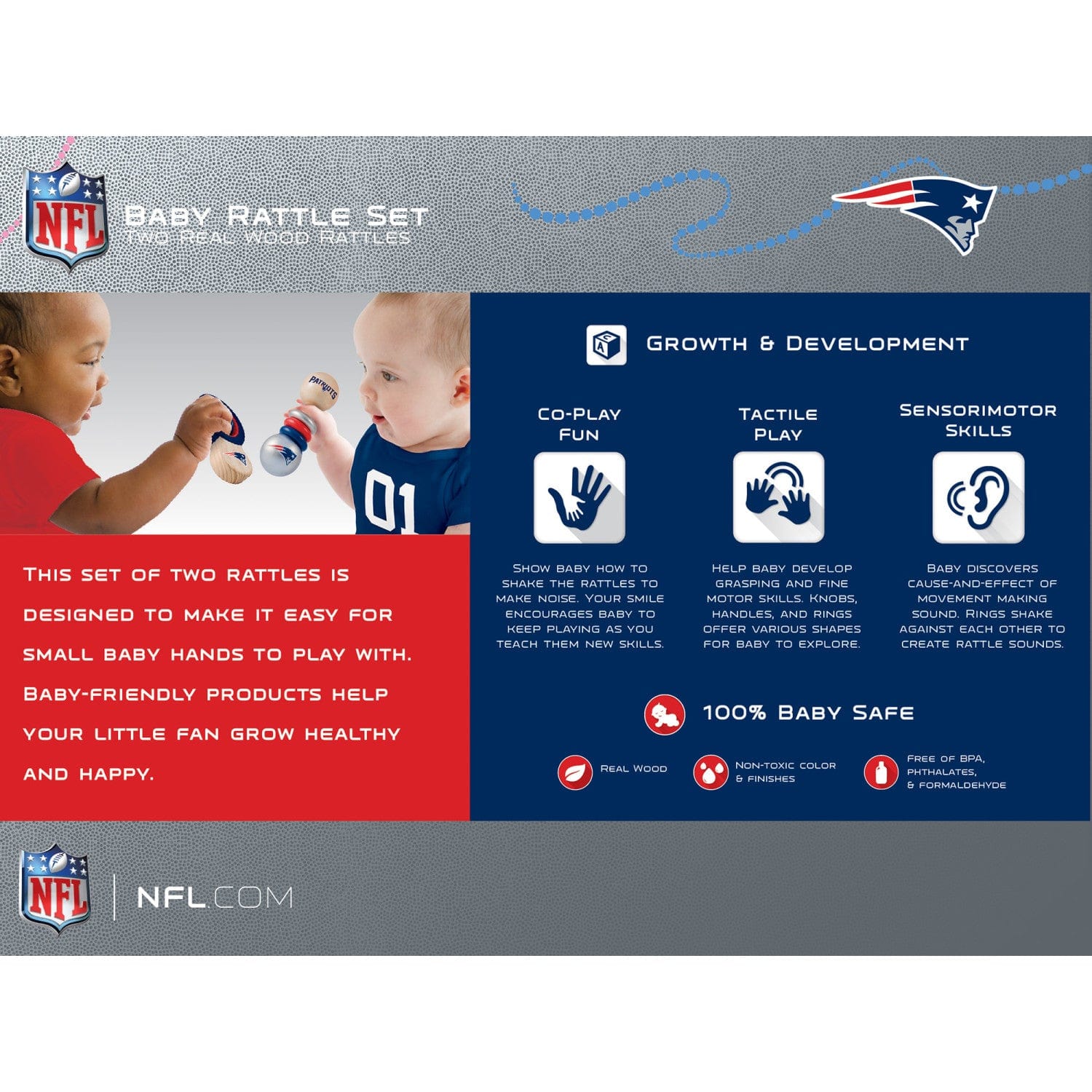 New England Patriots - Baby Rattles 2-Pack - Image 3