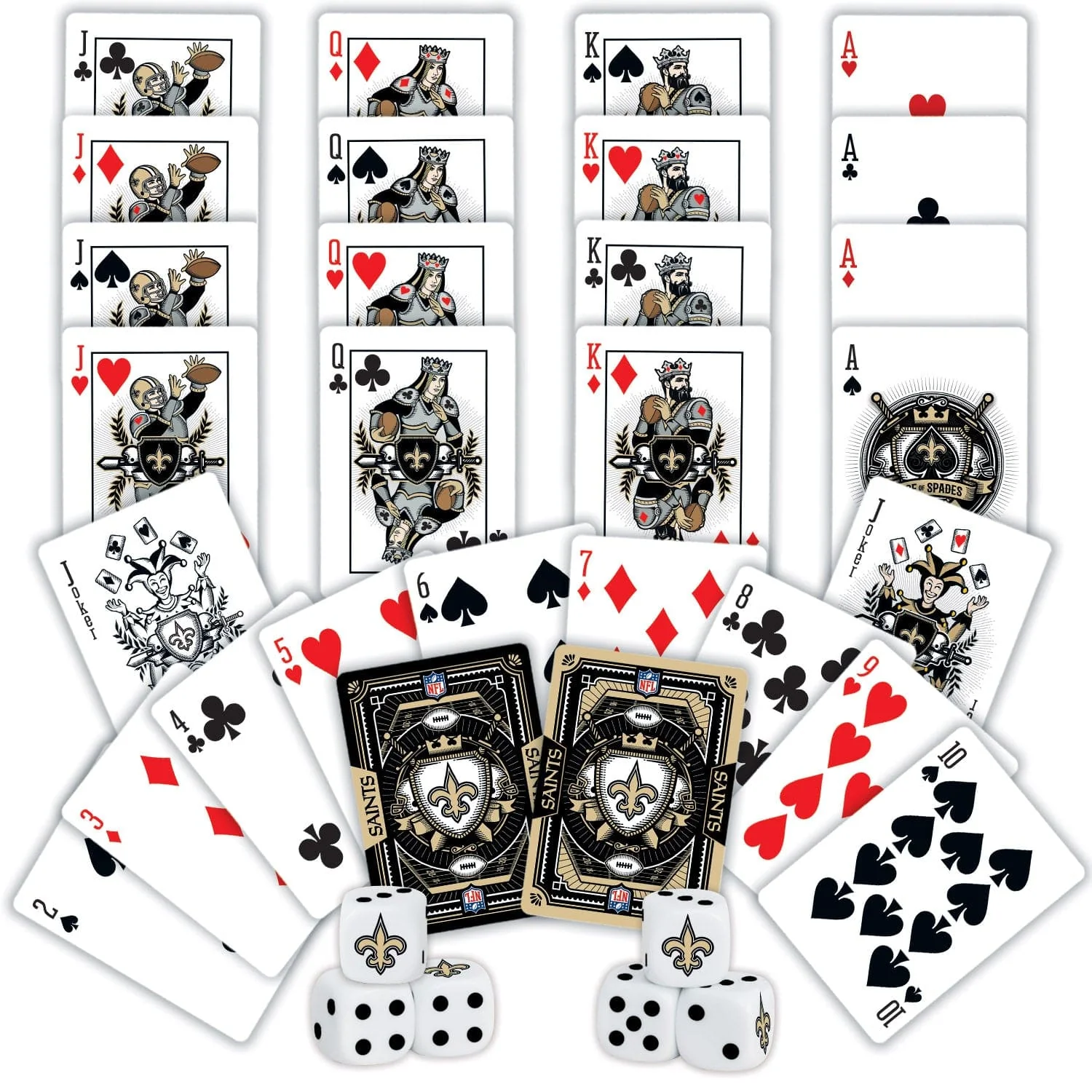 New Orleans Saints - 2-Pack Playing Cards & Dice Set - Image 2