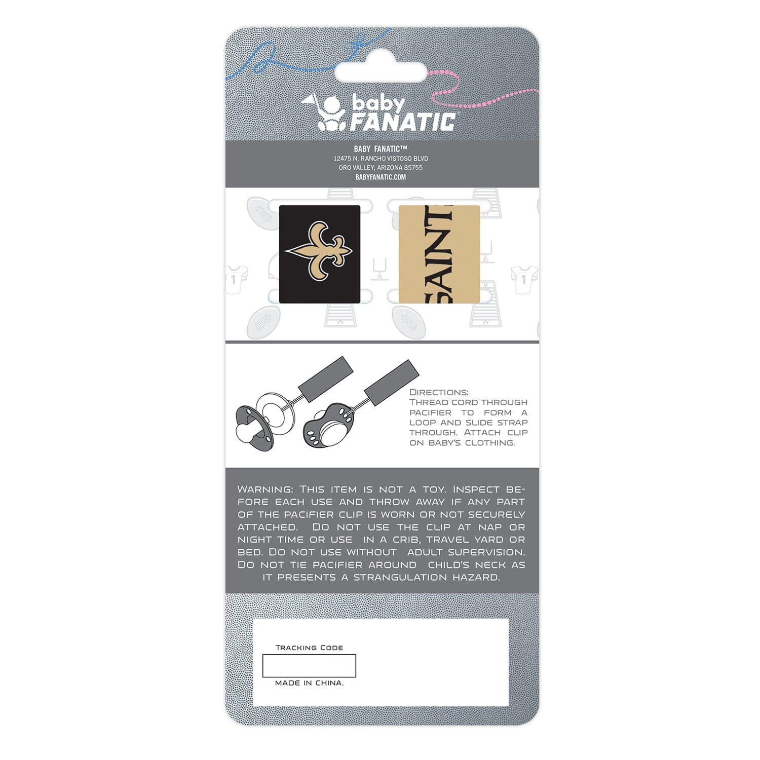 New Orleans Saints - Pacifier Clip 2-Pack - Image 3