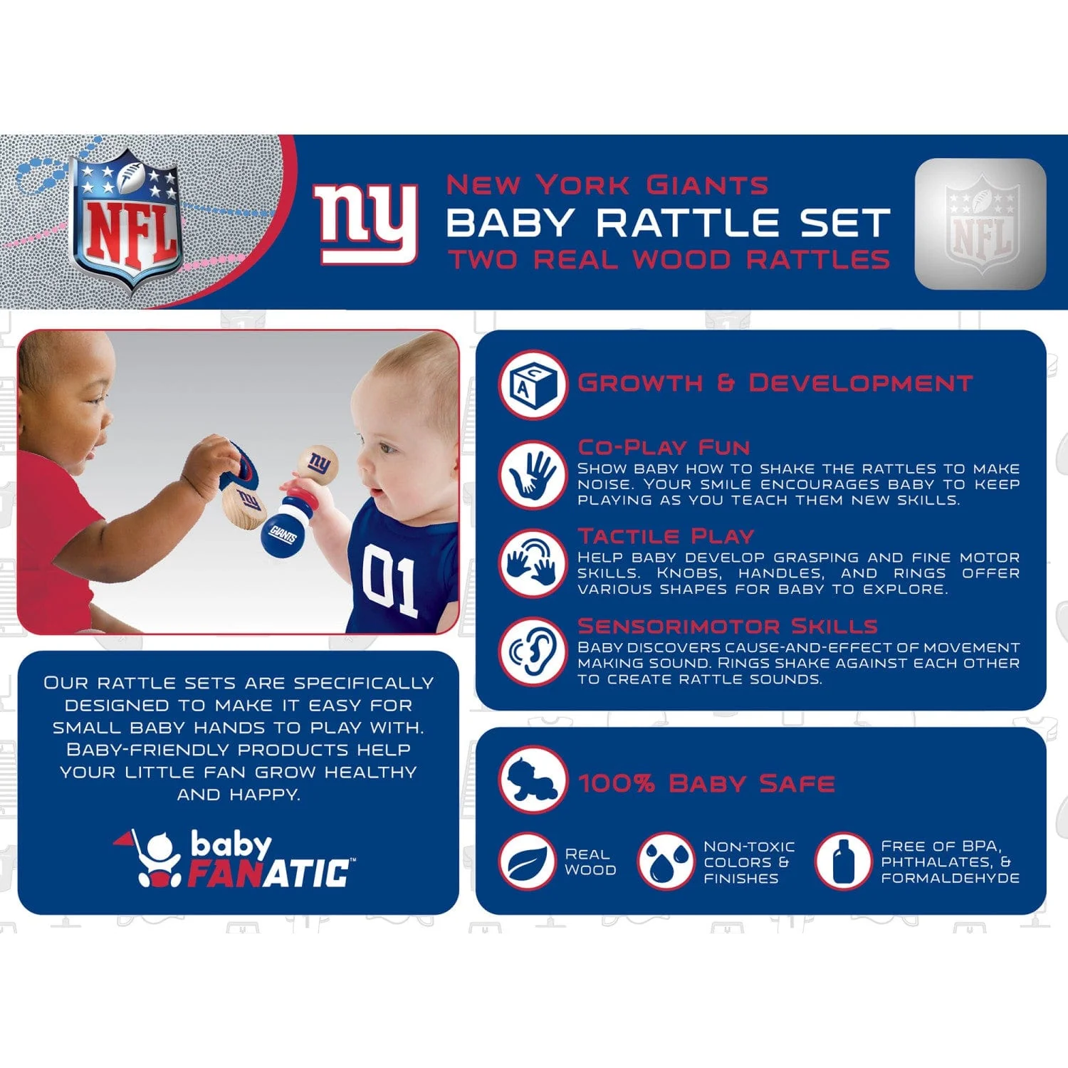 New York Giants - Baby Rattles 2-Pack - Image 3