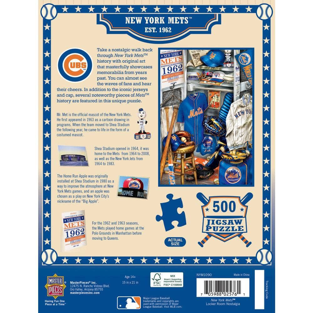 New York Mets - Locker Room 500 Piece Jigsaw Puzzle - Image 3