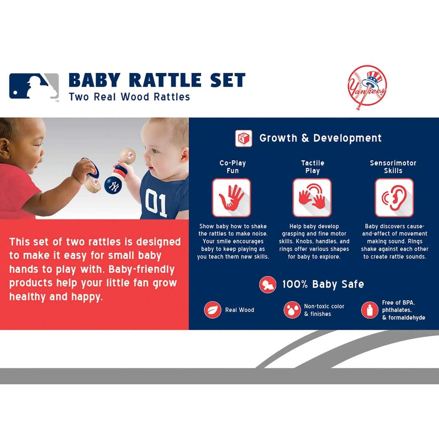 New York Yankees - Baby Rattles 2-Pack - Image 3