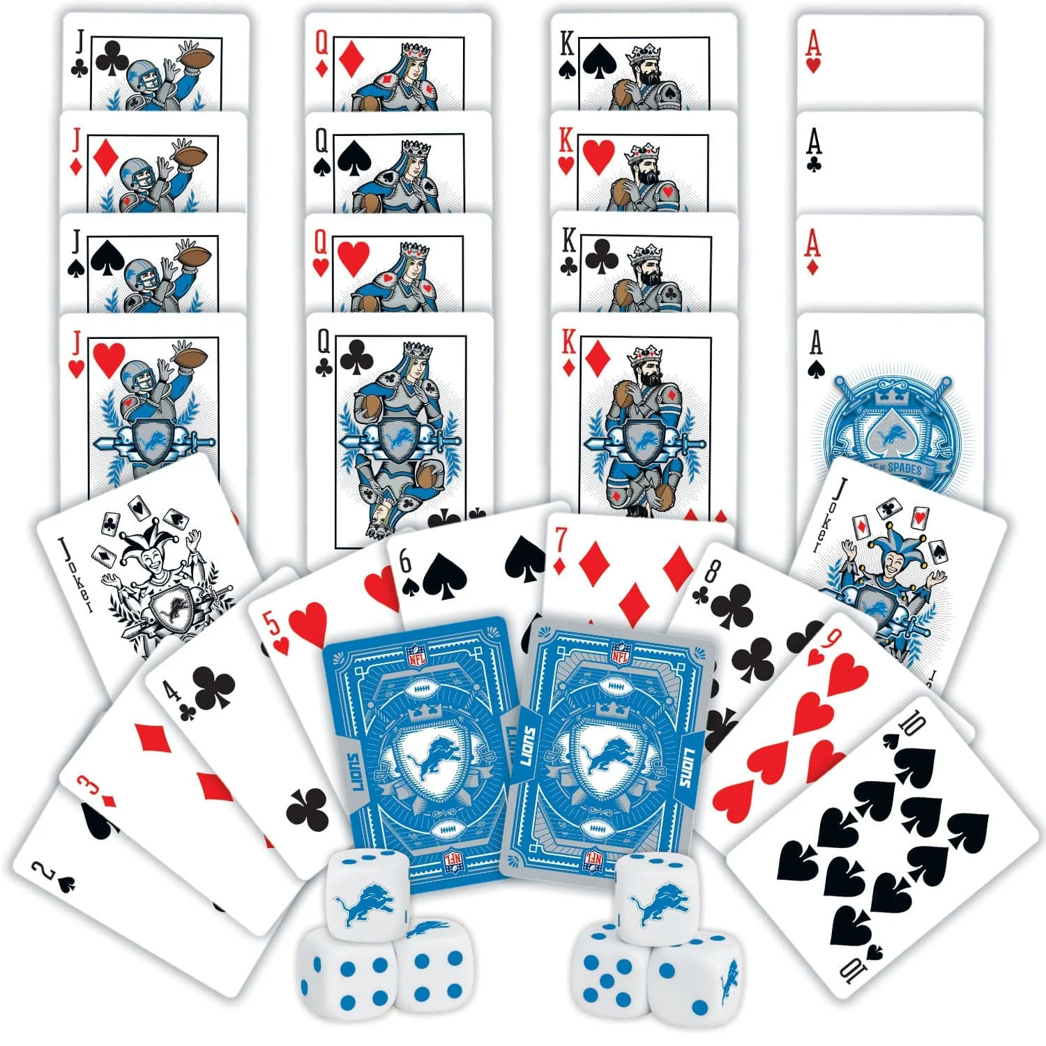 Detroit Lions - 2-Pack Playing Cards & Dice Set - Image 2