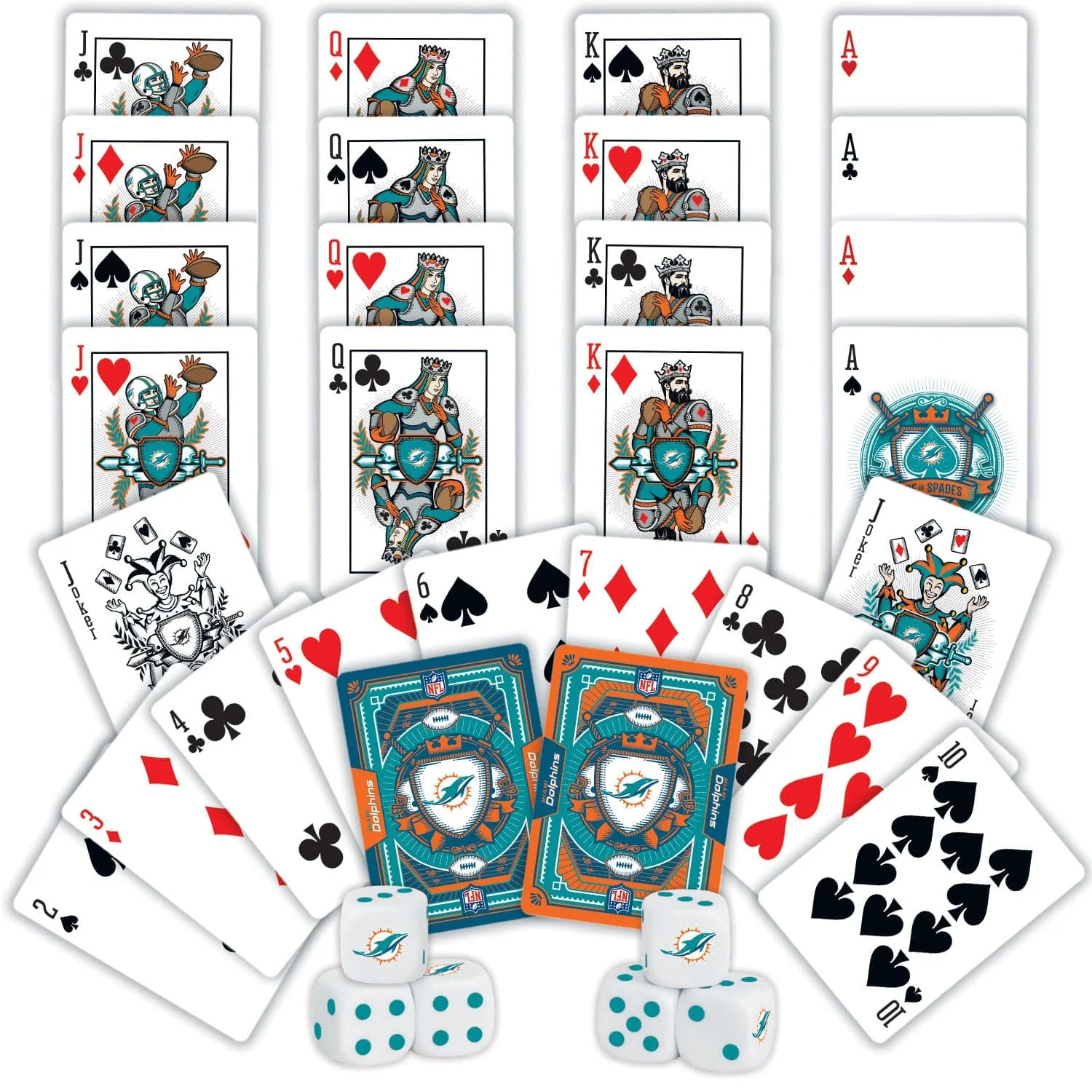 Miami Dolphins - 2-Pack Playing Cards & Dice Set - Image 2