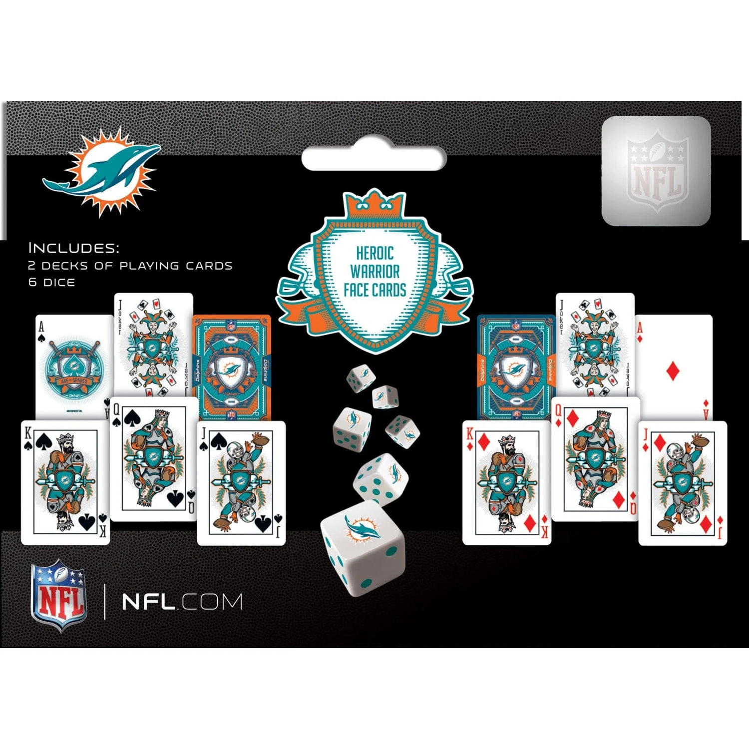 Miami Dolphins - 2-Pack Playing Cards & Dice Set - Image 3
