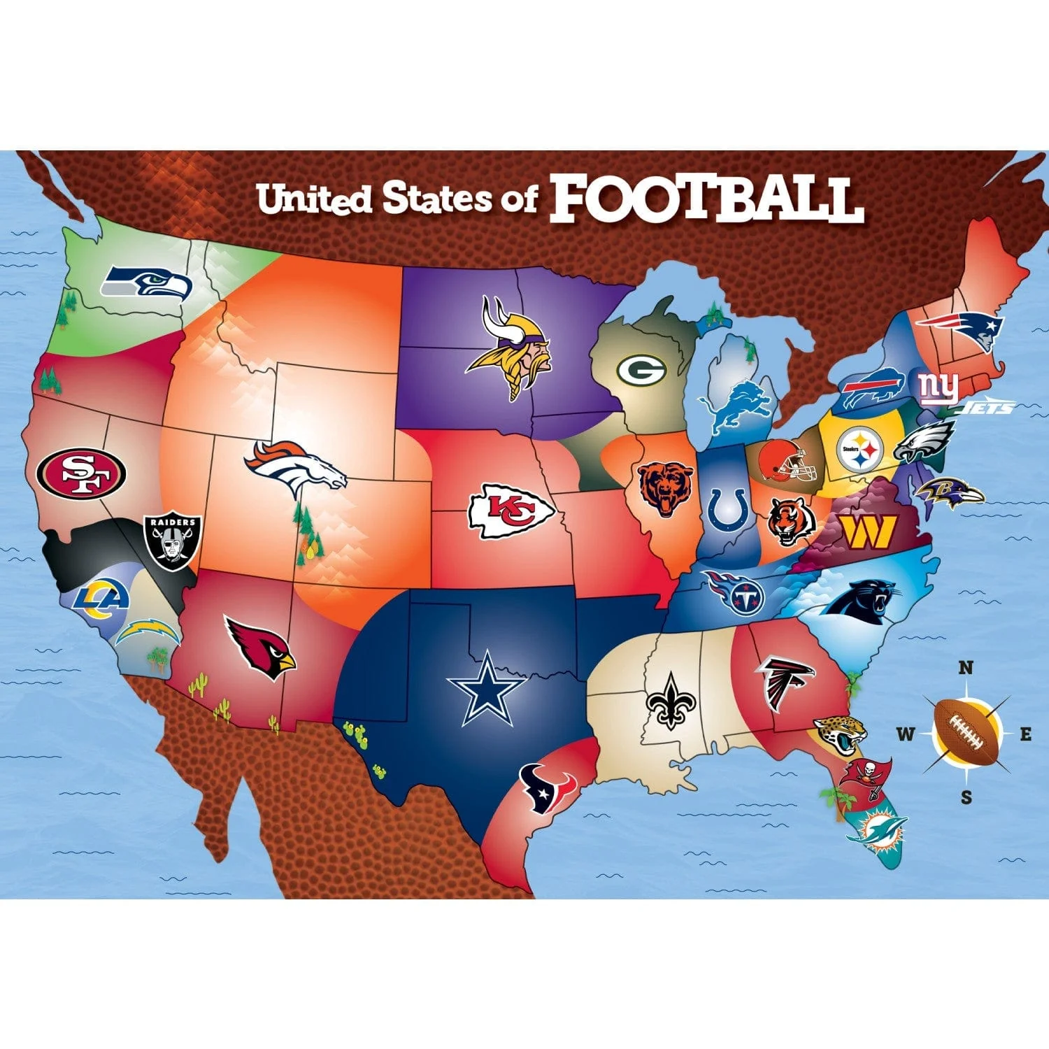NFL - League Map 500 Piece Jigsaw Puzzle - Image 2