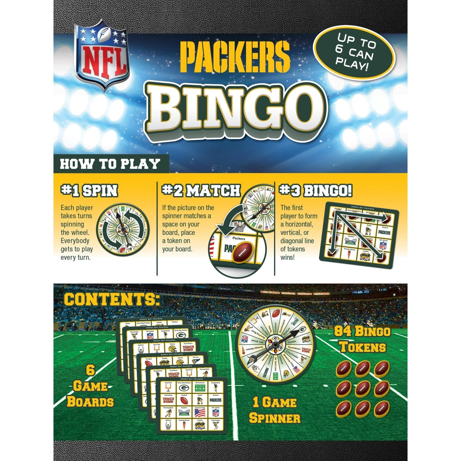 Green Bay Packers NFL Bingo Game - Image 3