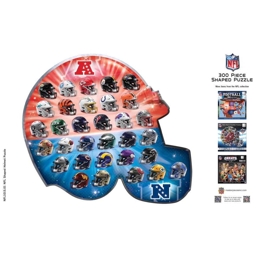 NFL - Teams Helmet 300 Piece Shaped Jigsaw Puzzle - Image 4