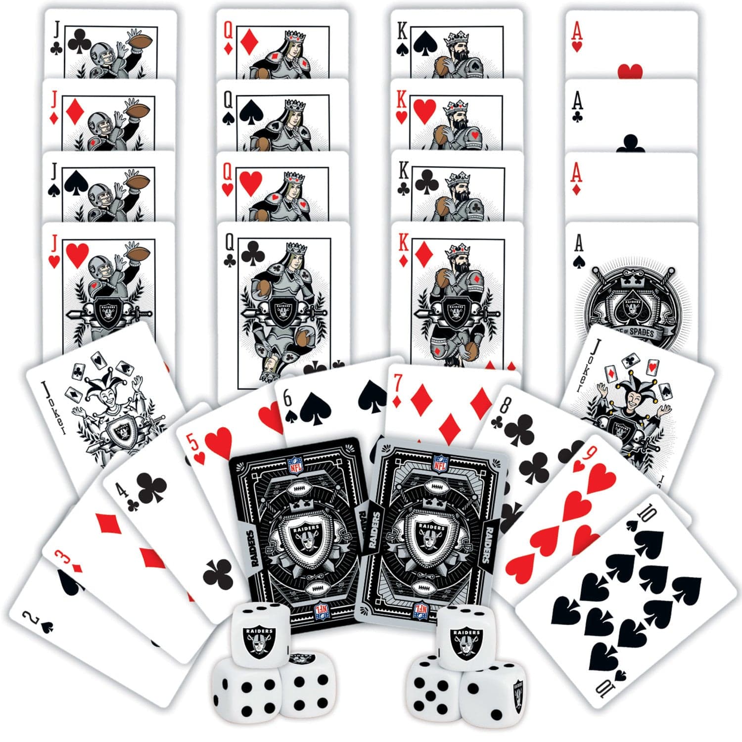 Las Vegas Raiders - 2-Pack Playing Cards & Dice Set - Image 2