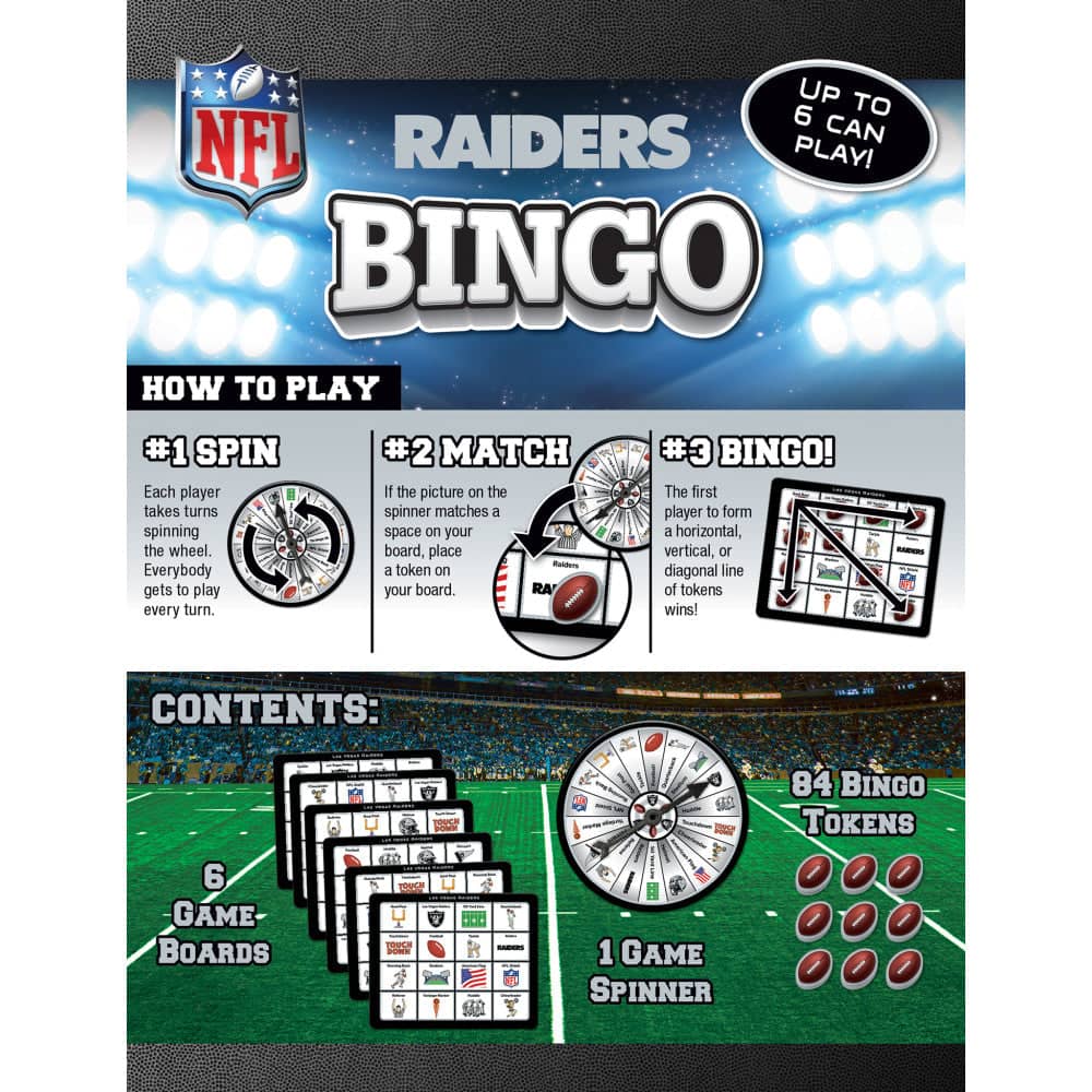 Las Vegas Raiders NFL Bingo Game - Image 3